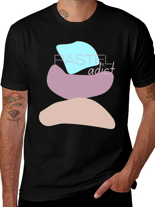 Pastel Addict T-Shirt - Abstract Stacked Design