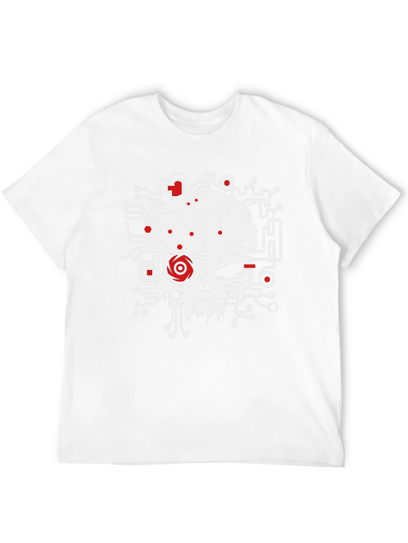 Circuit Skull Graphic Tee - Modern Geek Style