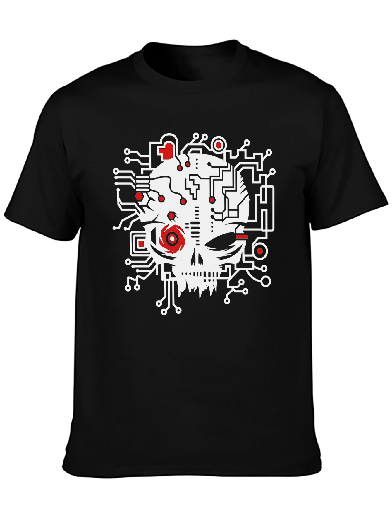 Circuit Skull Graphic Tee - Modern Geek Style