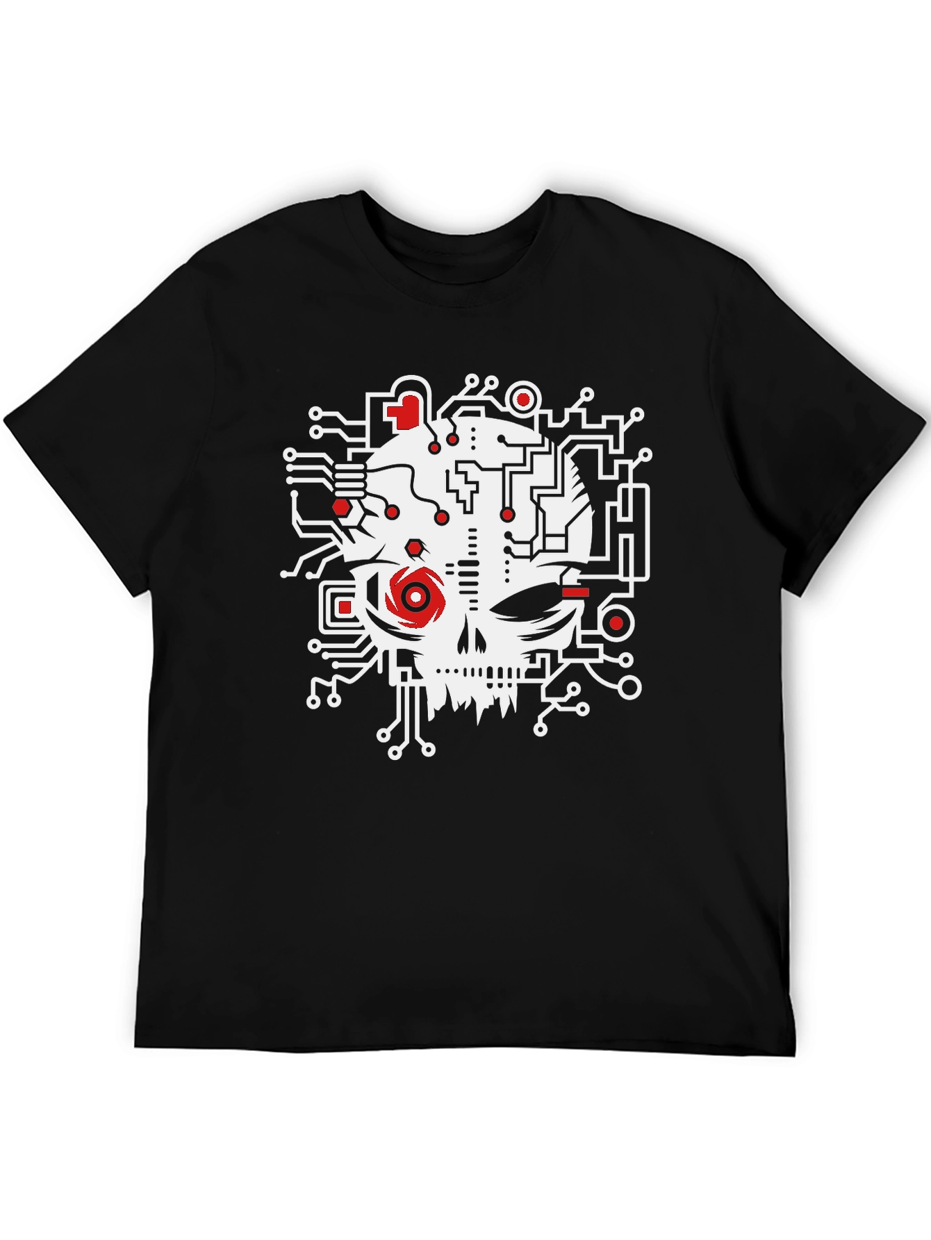 Circuit Skull Graphic Tee - Modern Geek Style