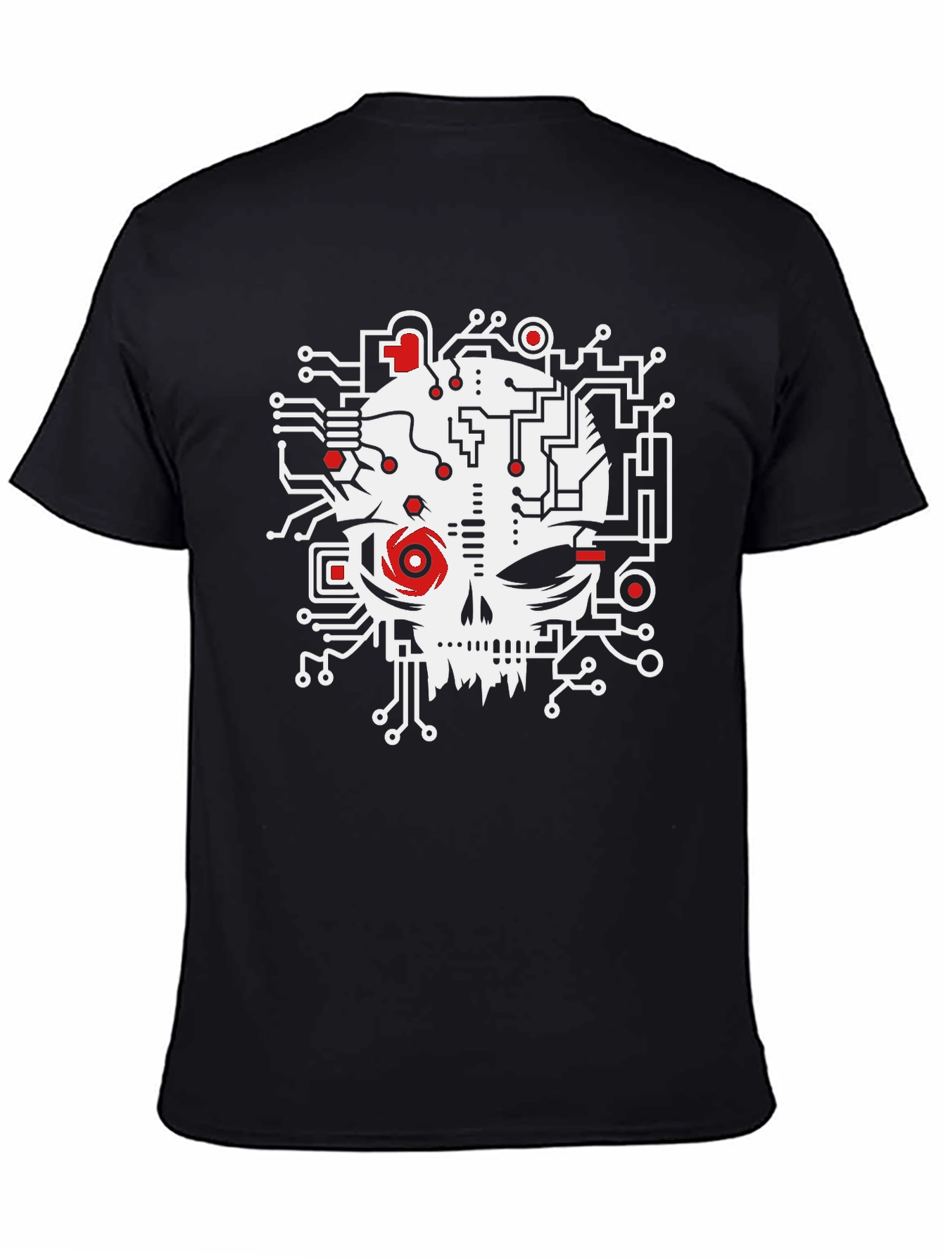 Circuit Skull Graphic Tee - Modern Geek Style