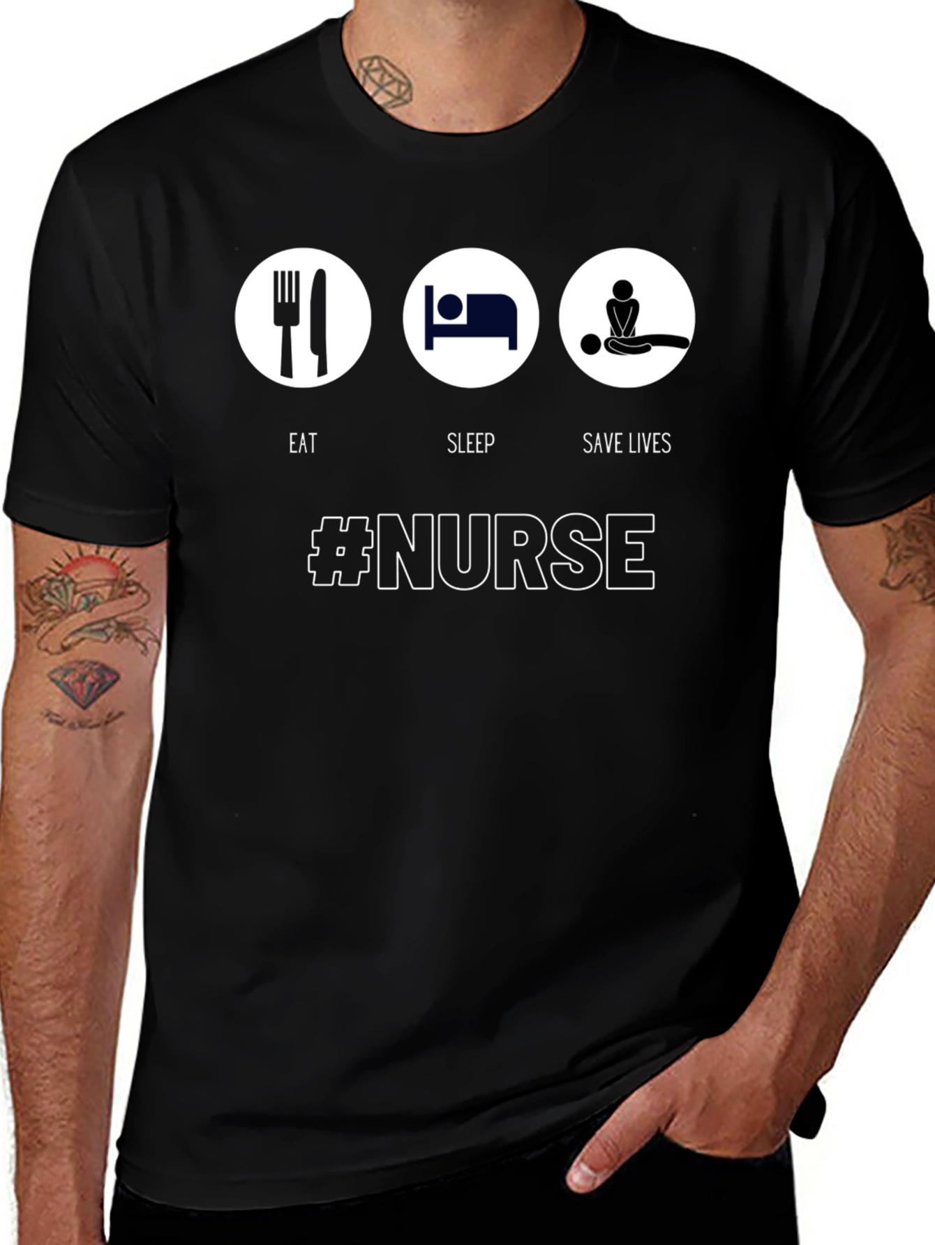 Eat Sleep Save Lives Nurse Graphic Tee