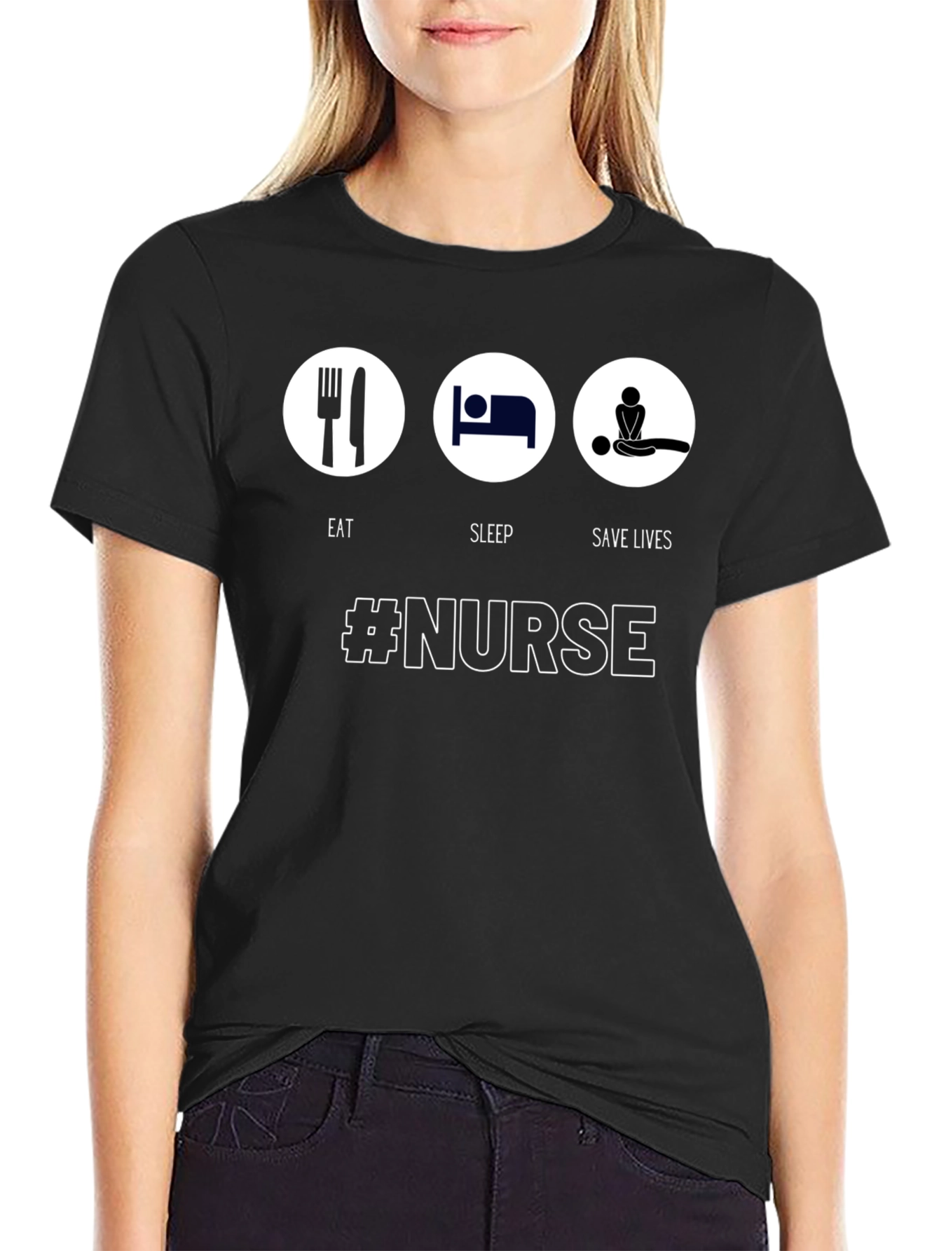 Eat Sleep Save Lives Nurse Graphic Tee