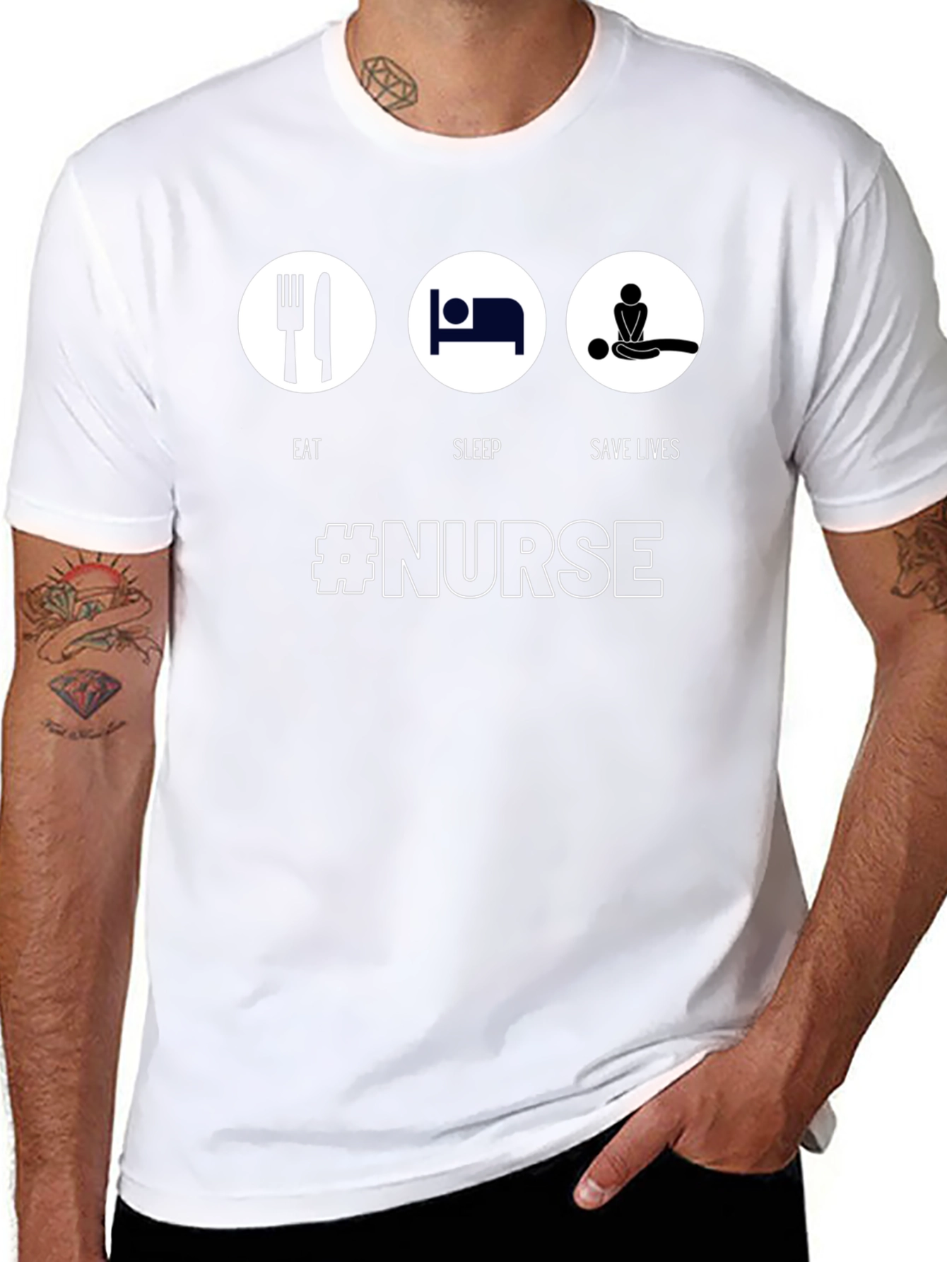 Eat Sleep Save Lives Nurse Graphic Tee