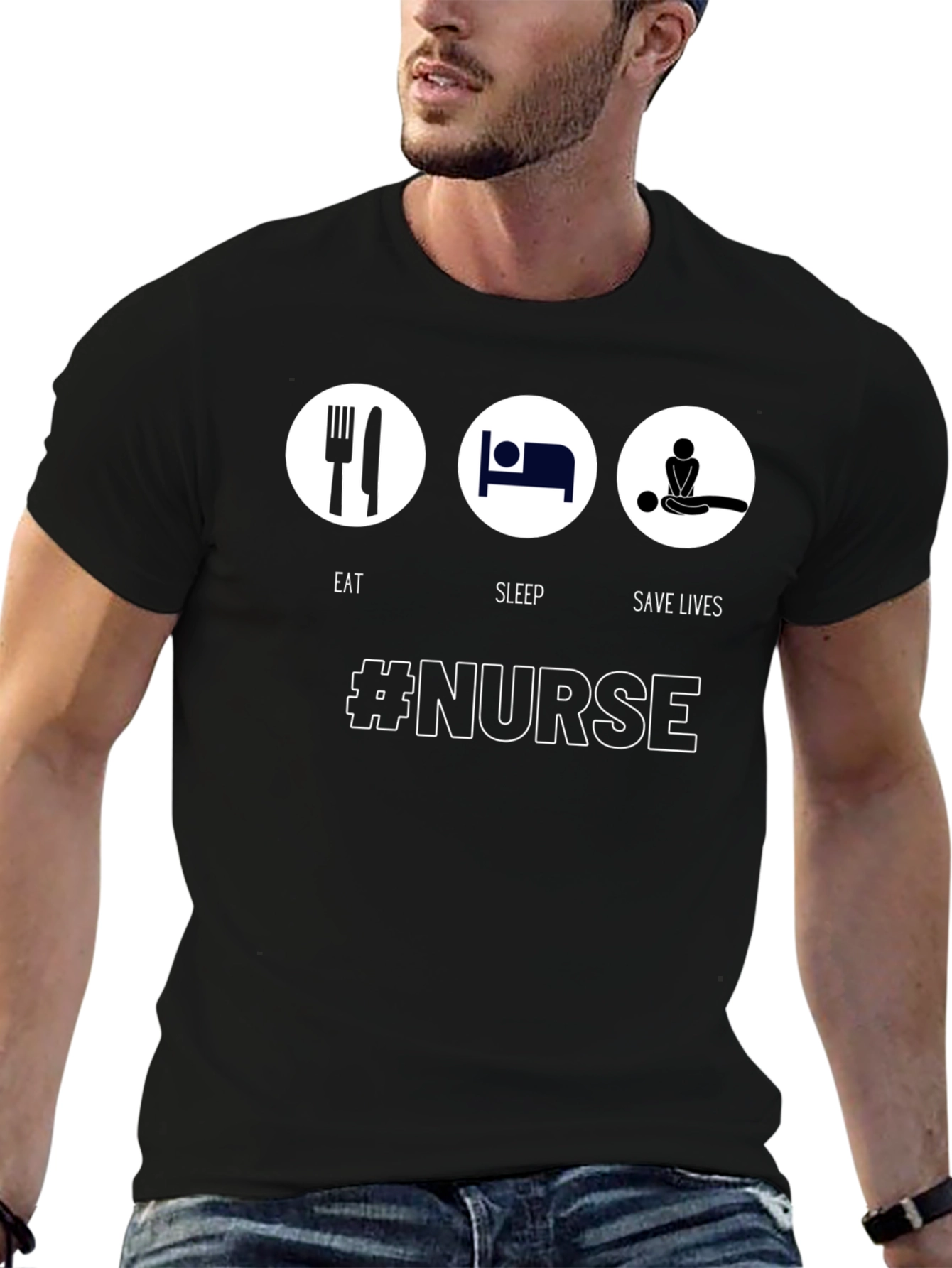 Eat Sleep Save Lives Nurse Graphic Tee