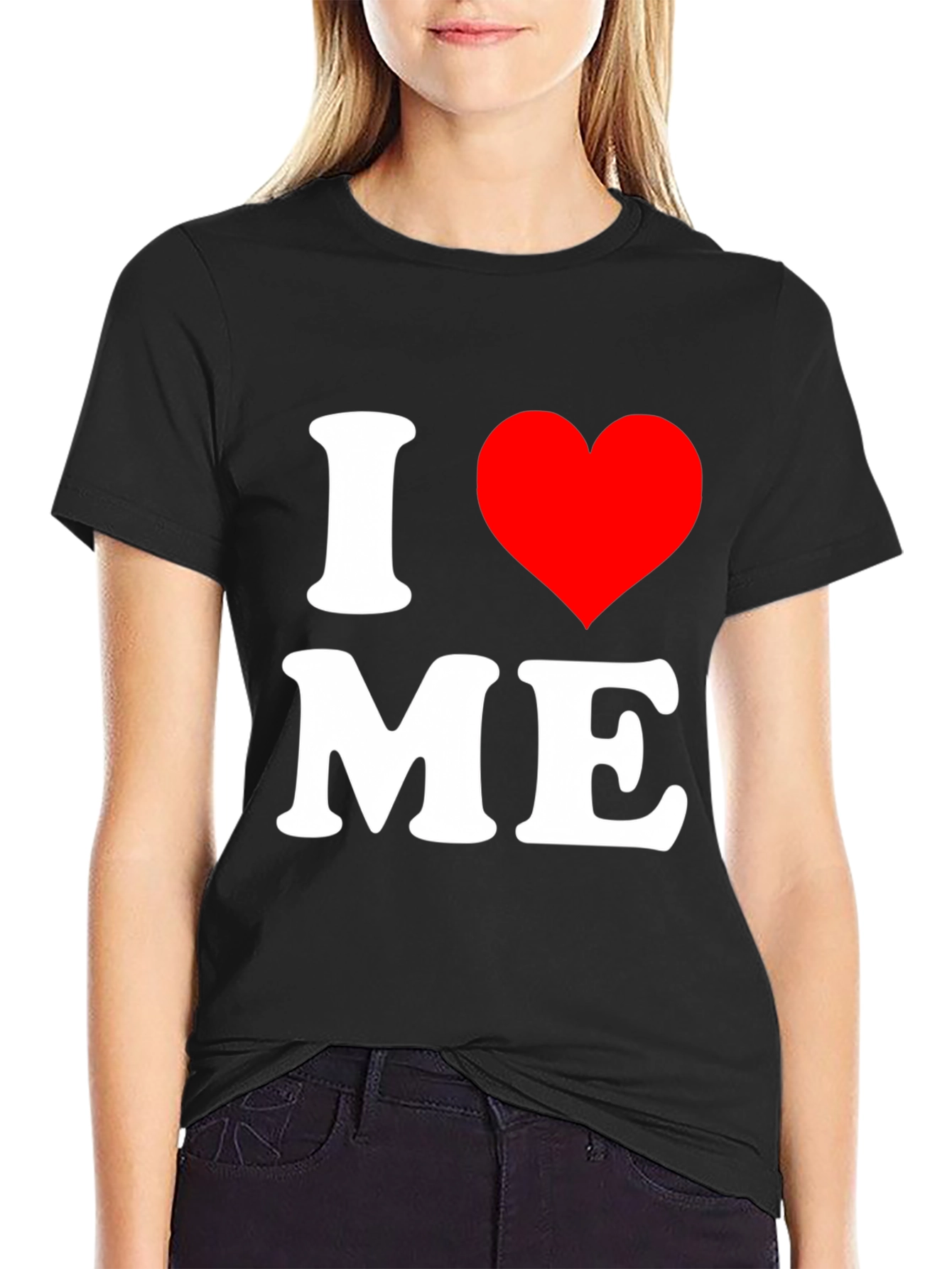 I Heart Me Black Graphic Tee