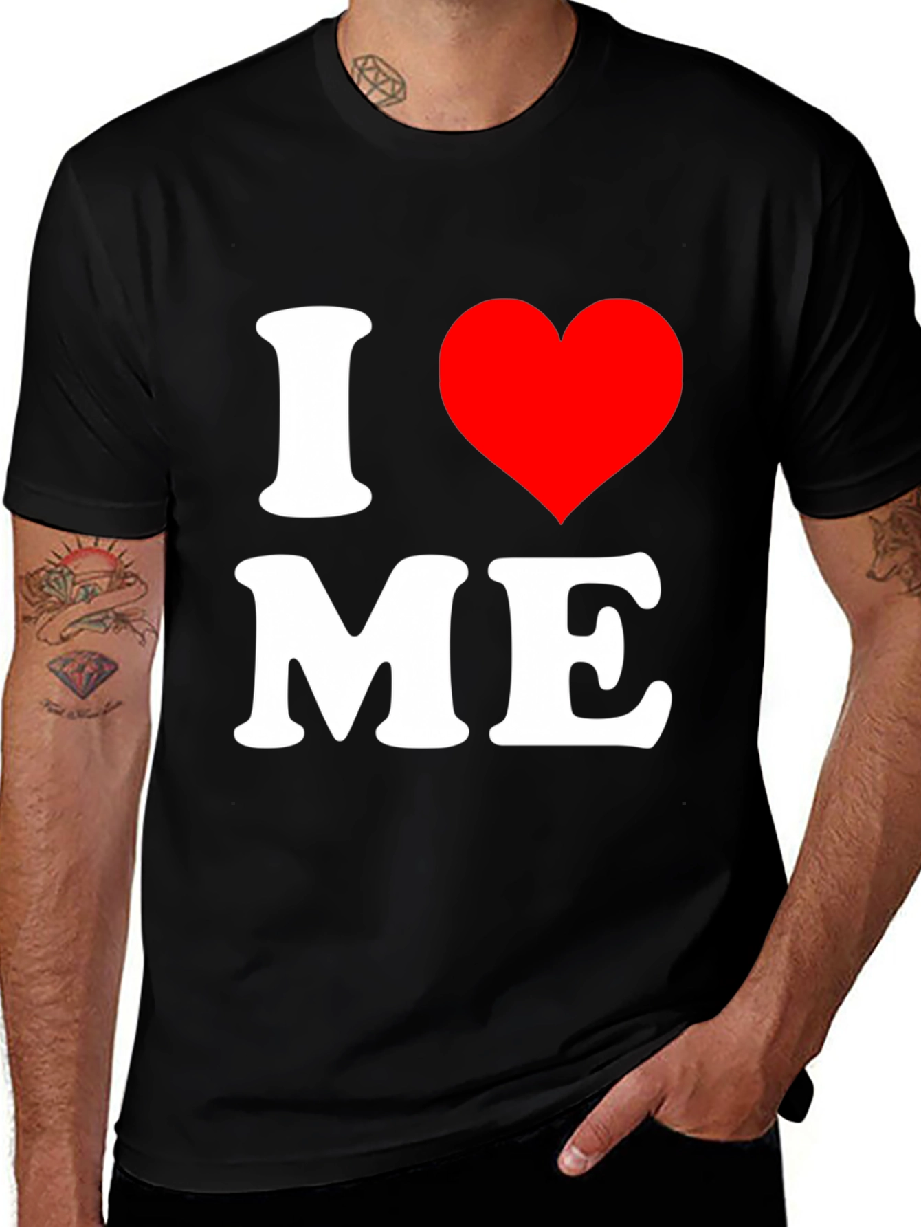 I Heart Me Black Graphic Tee