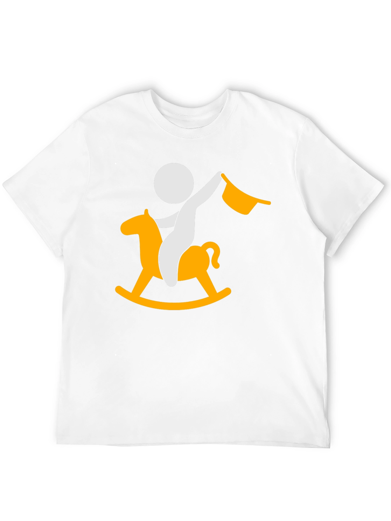Stick Figure Rocking Horse Black T-Shirt