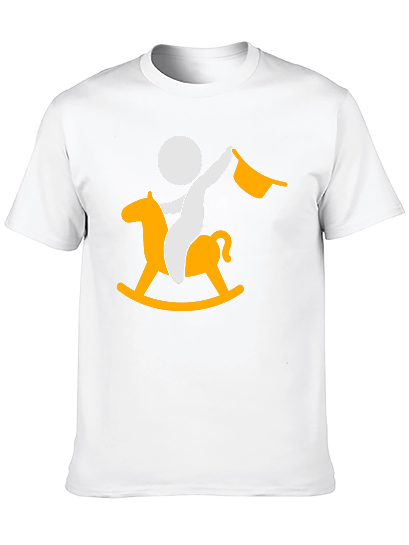 Stick Figure Rocking Horse Black T-Shirt