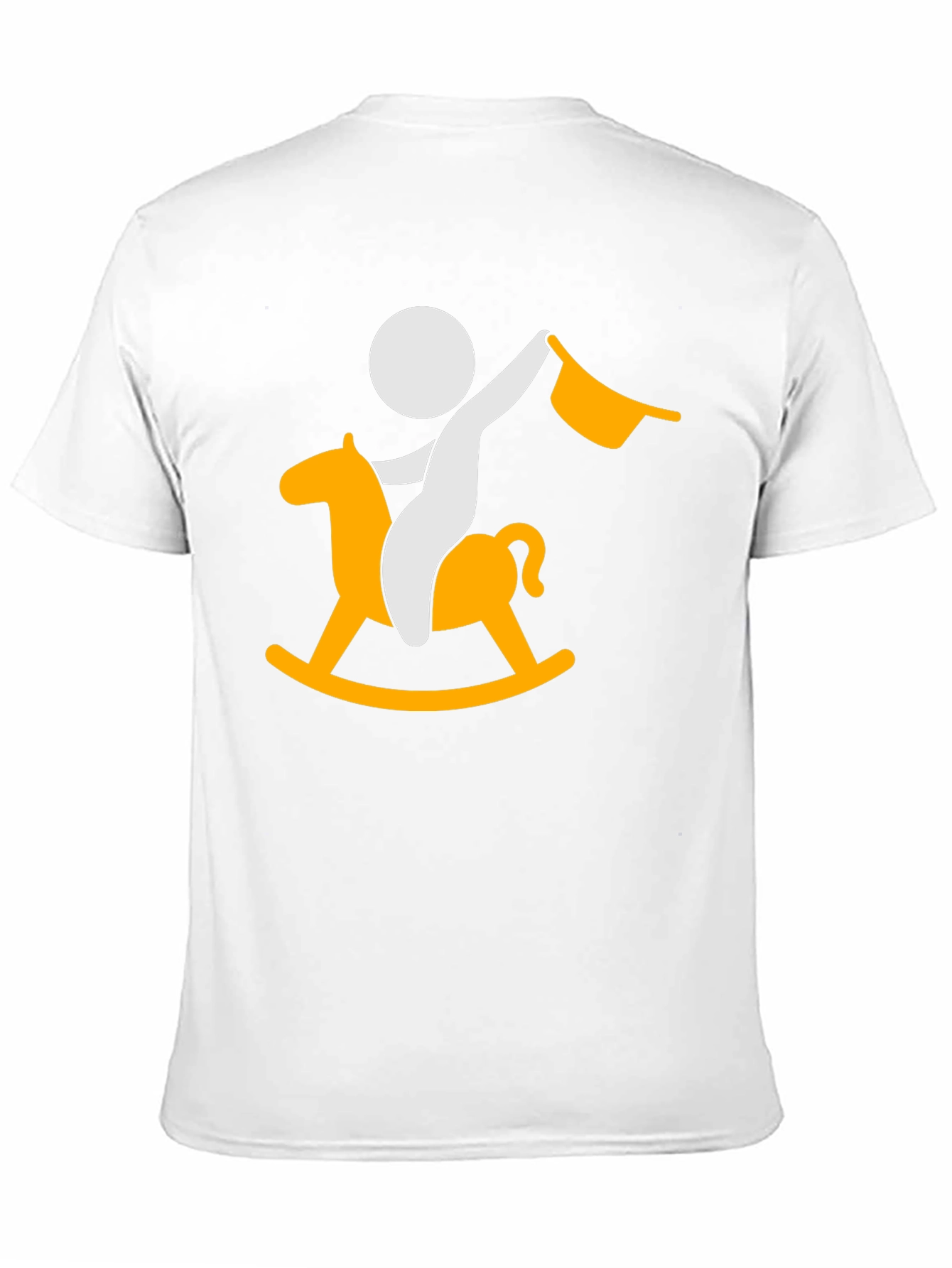 Stick Figure Rocking Horse Black T-Shirt