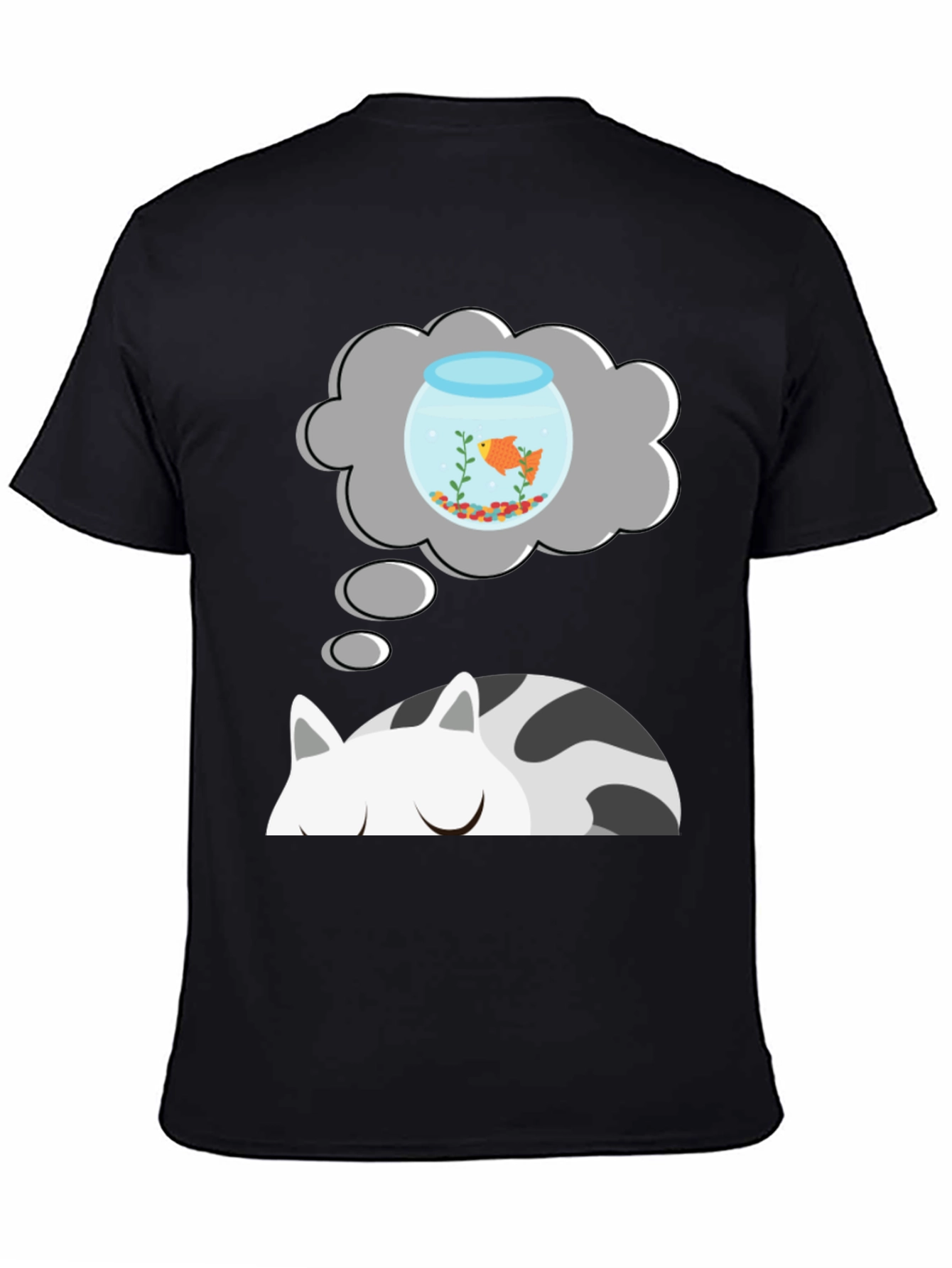 Cat Dreaming of Goldfish T-Shirt