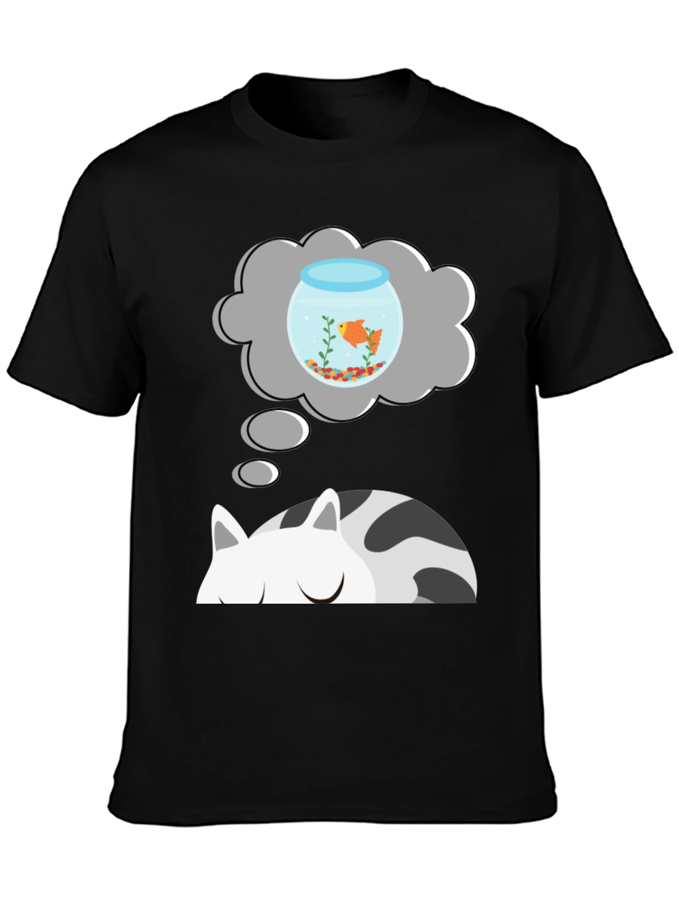 Cat Dreaming of Goldfish T-Shirt