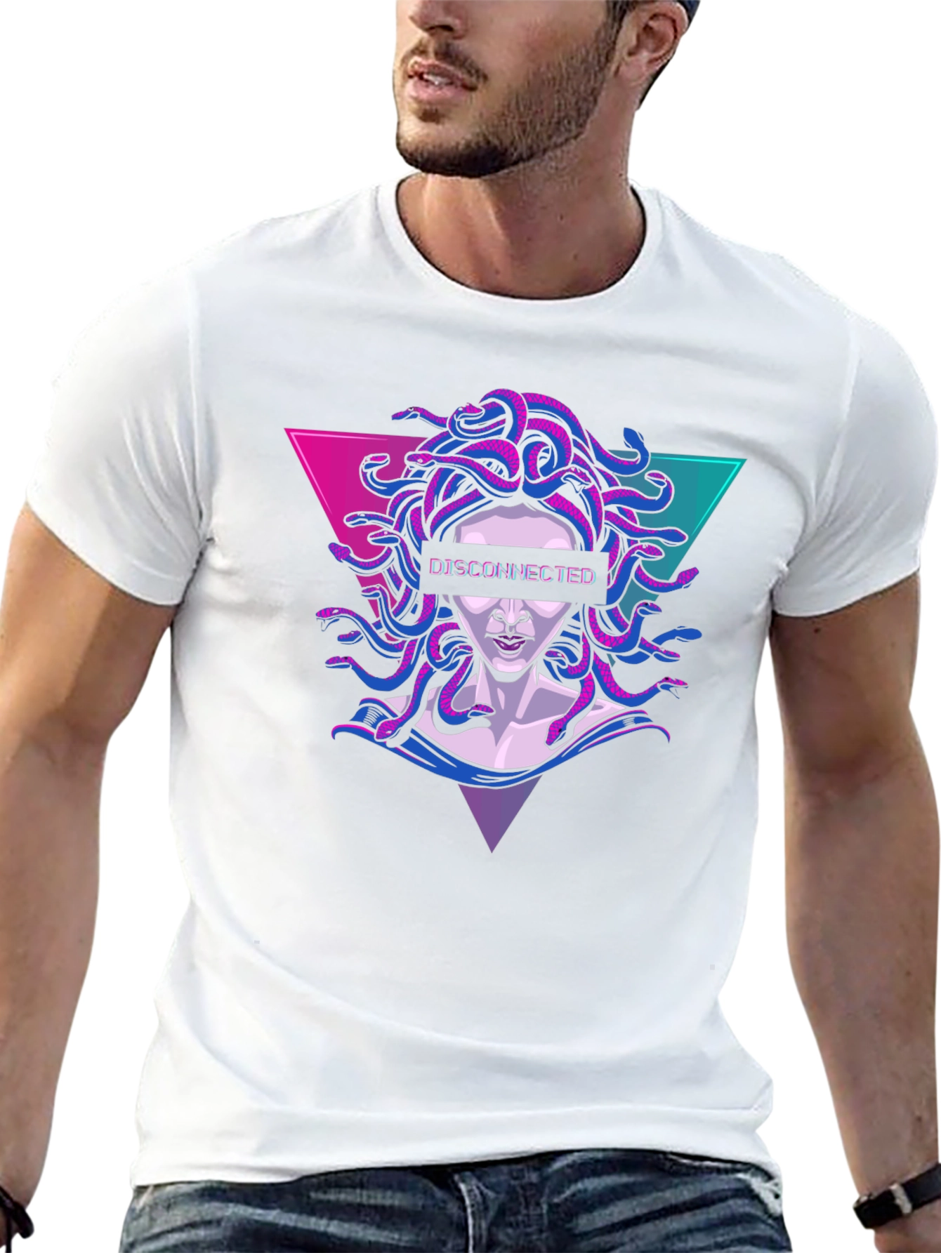 Disconnected Medusa Graphic Tee - Stylish & Unique
