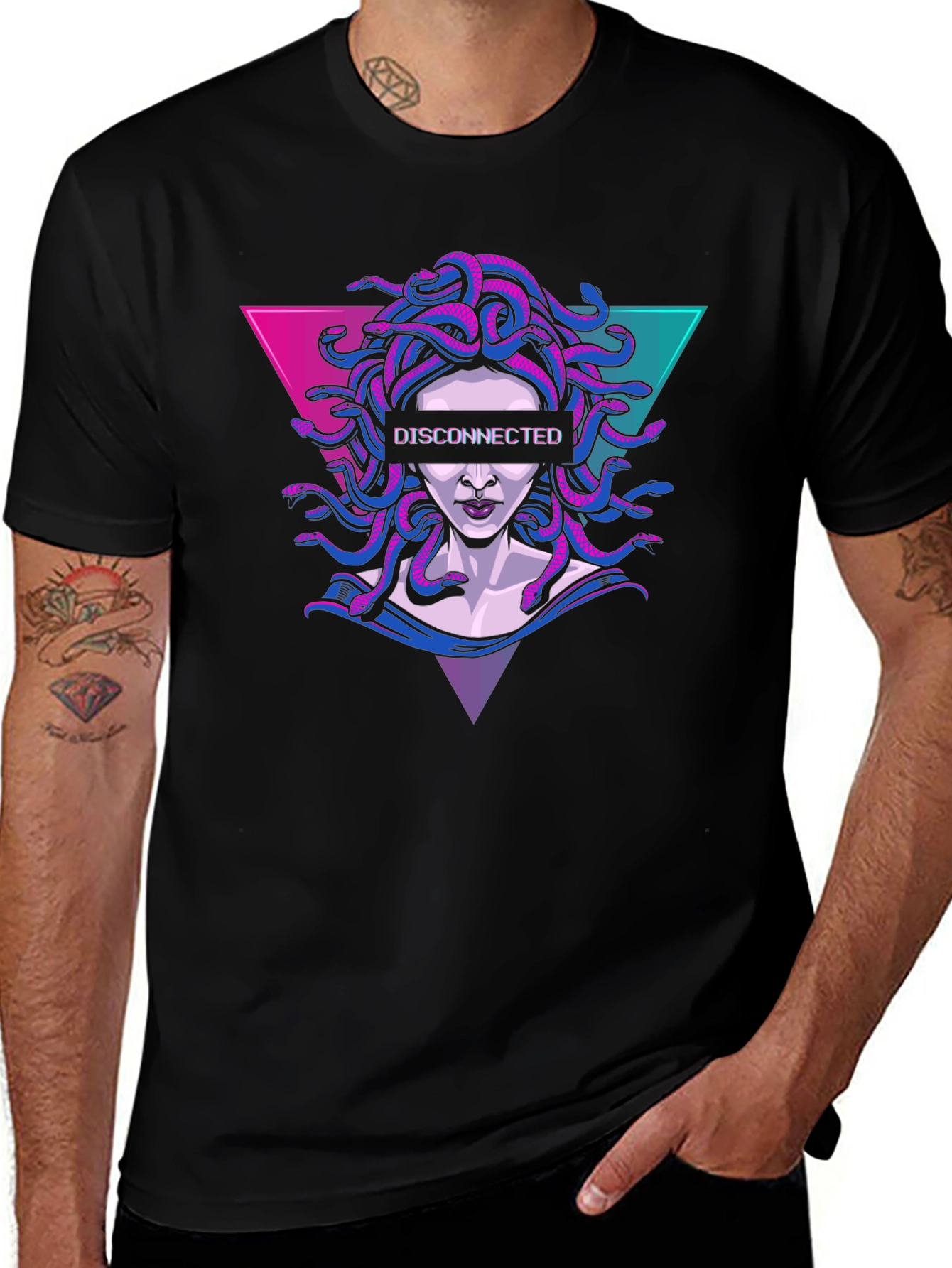 Disconnected Medusa Graphic Tee - Stylish & Unique