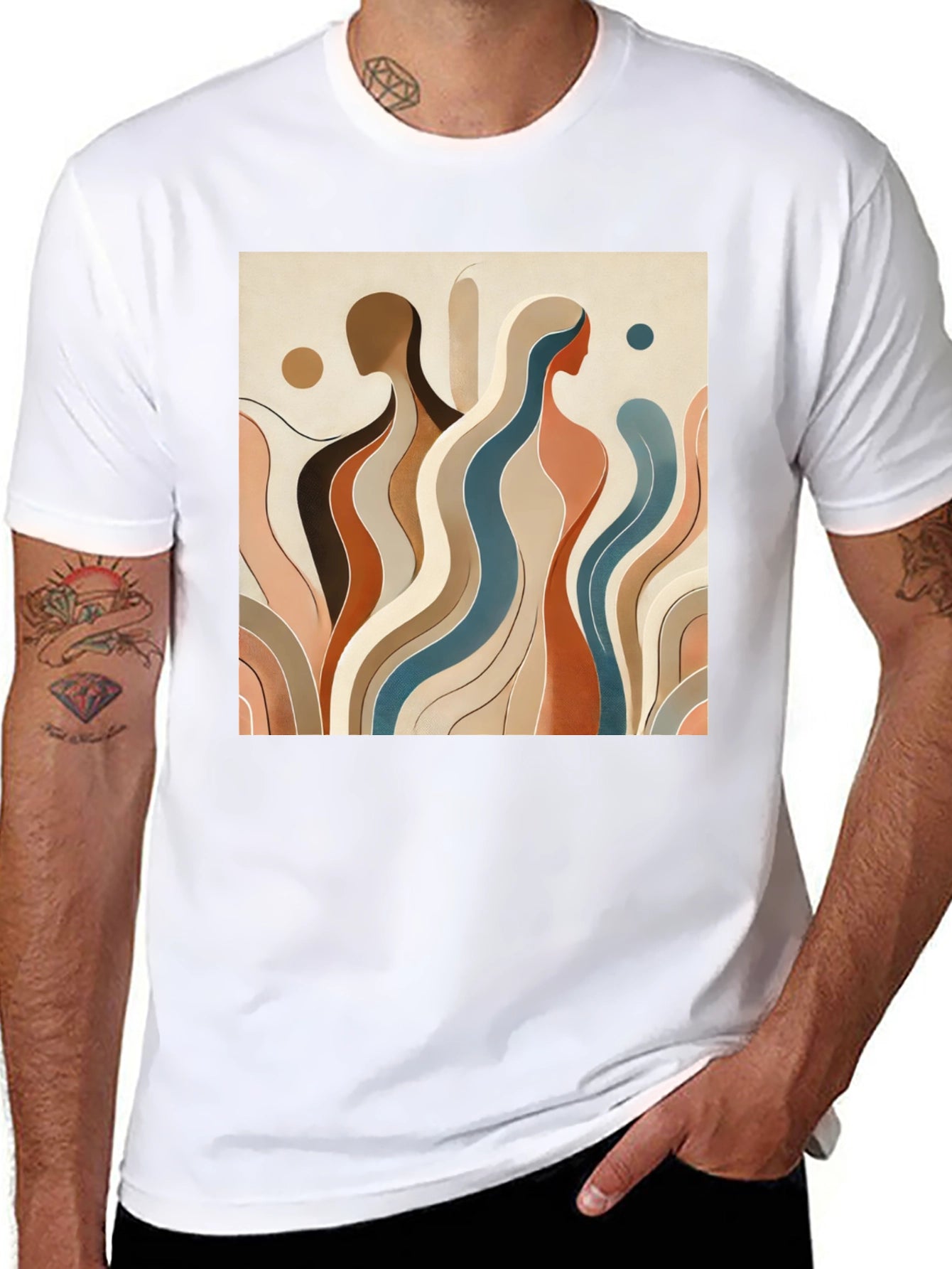 Abstract Art Tee - Stylish Graphic Print Shirt