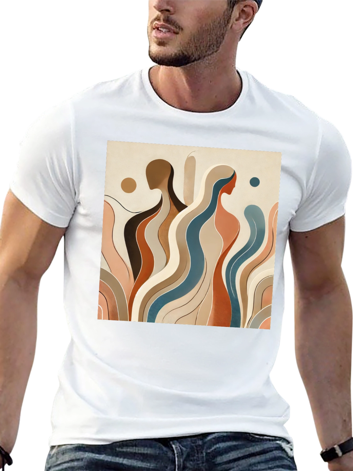 Abstract Art Tee - Stylish Graphic Print Shirt