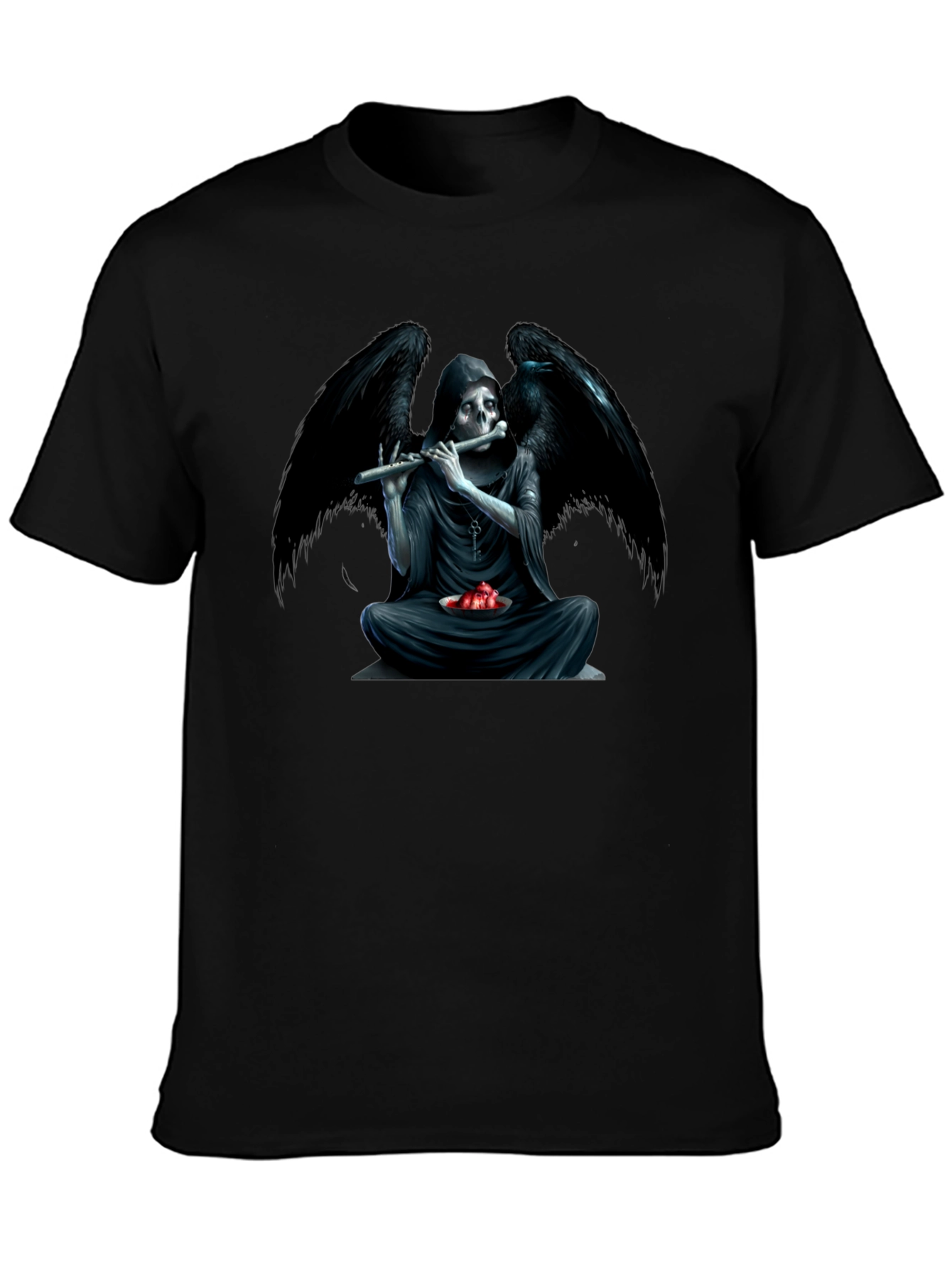 Grim Reaper Flute Graphic T-Shirt