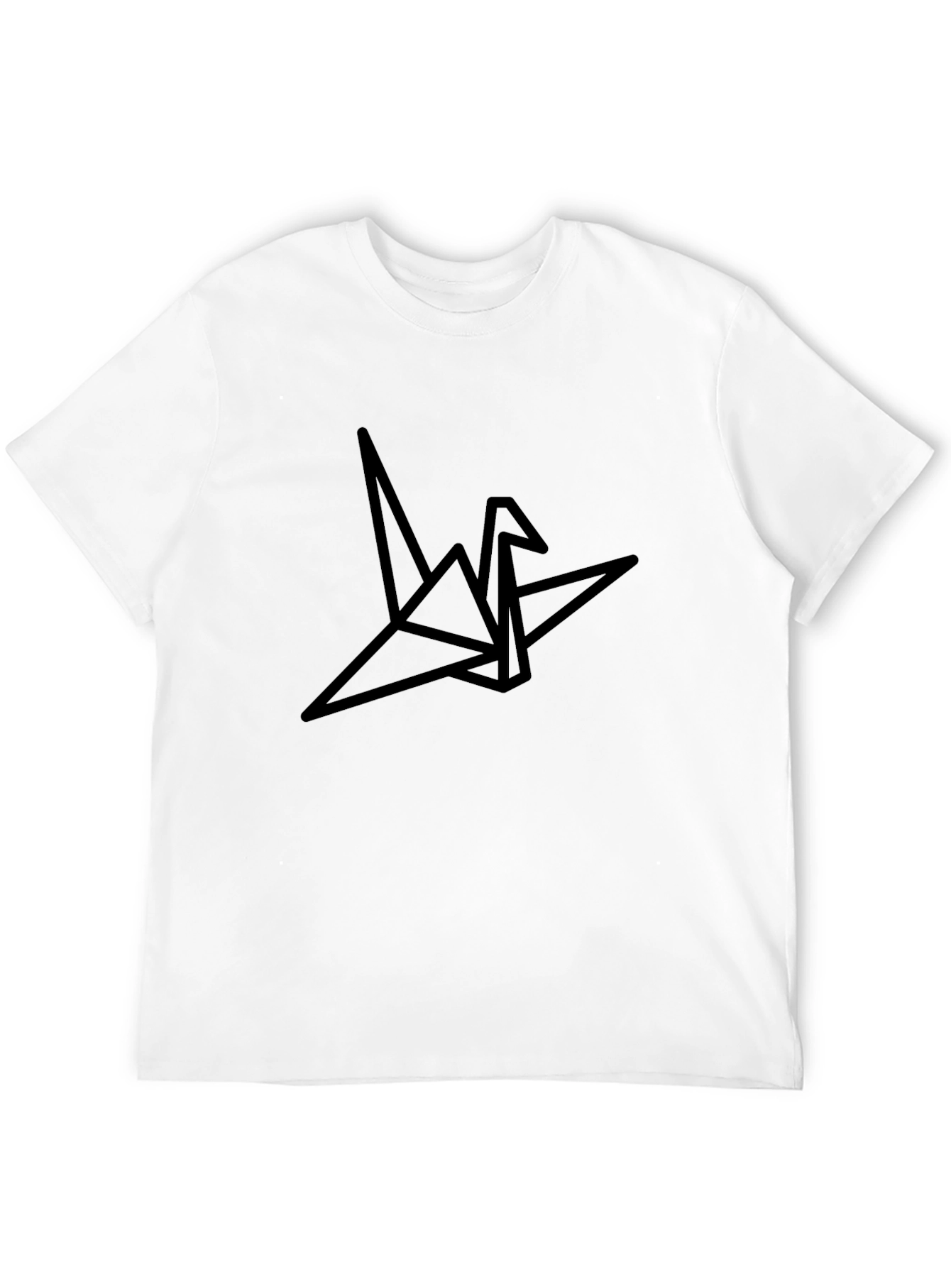 Origami Crane Graphic Tee - Stylish Black T-Shirt