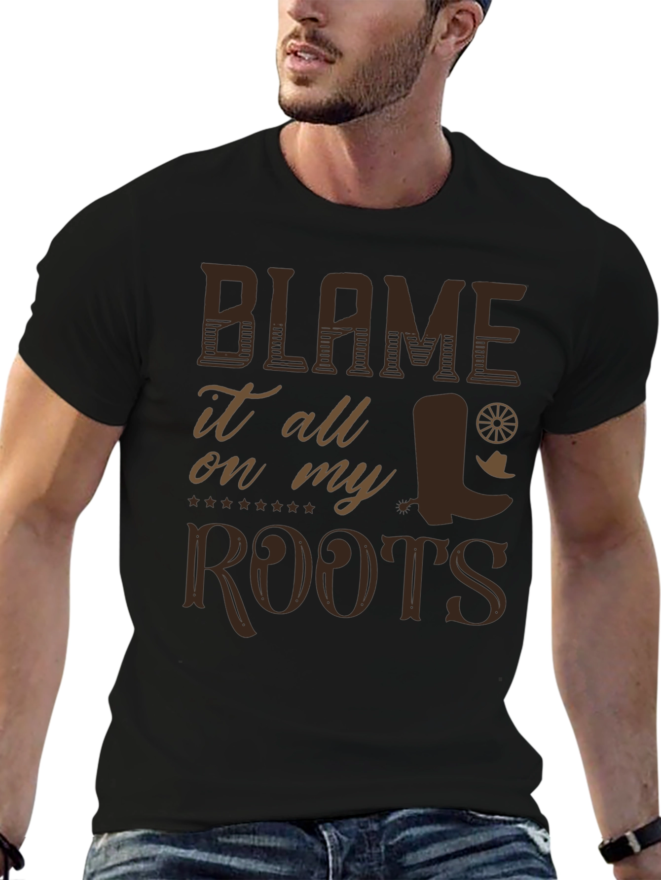 Blame It On My Roots T-Shirt - Cowboy Style