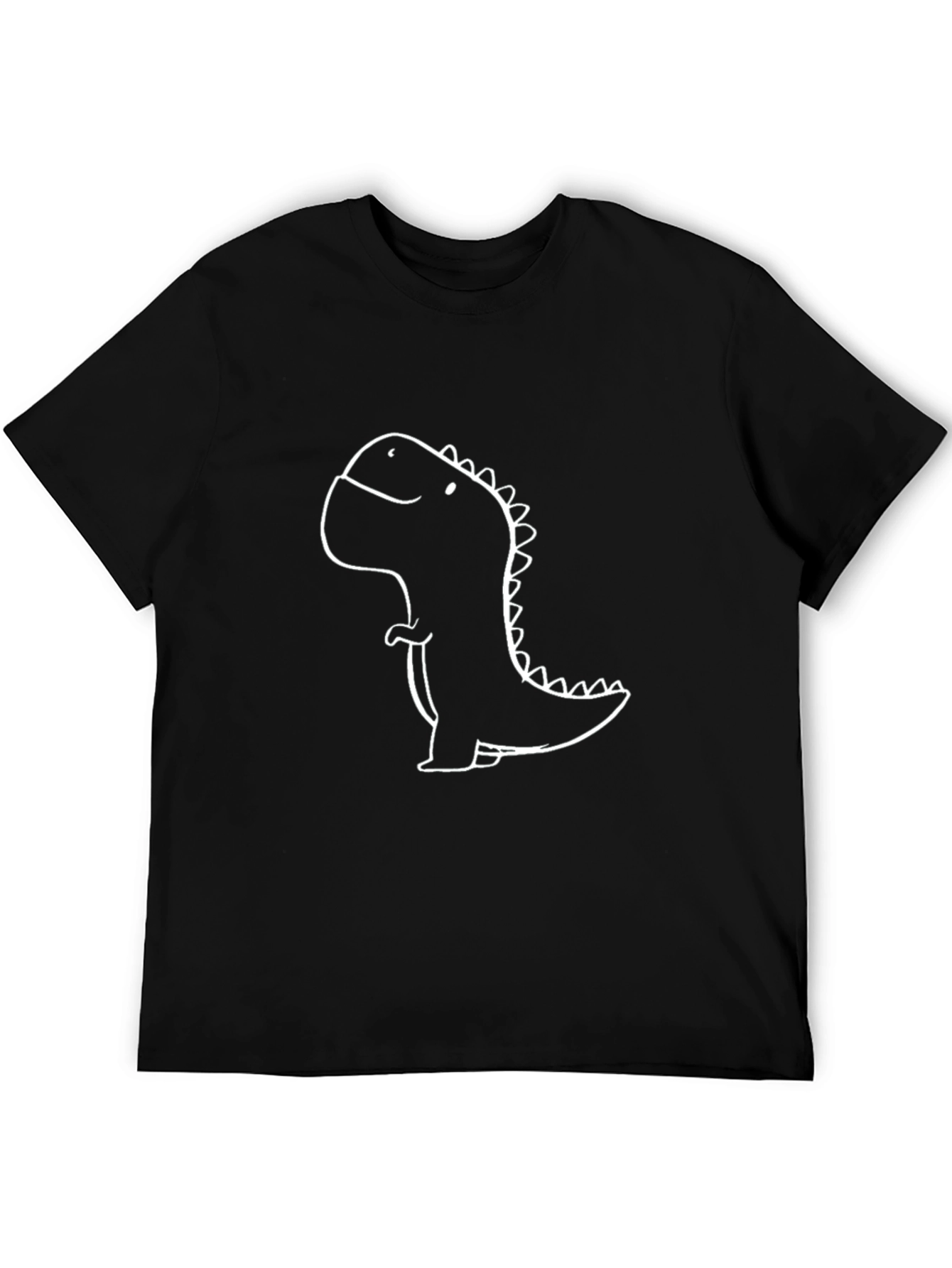 Cute Dinosaur Graphic T-Shirt - Black