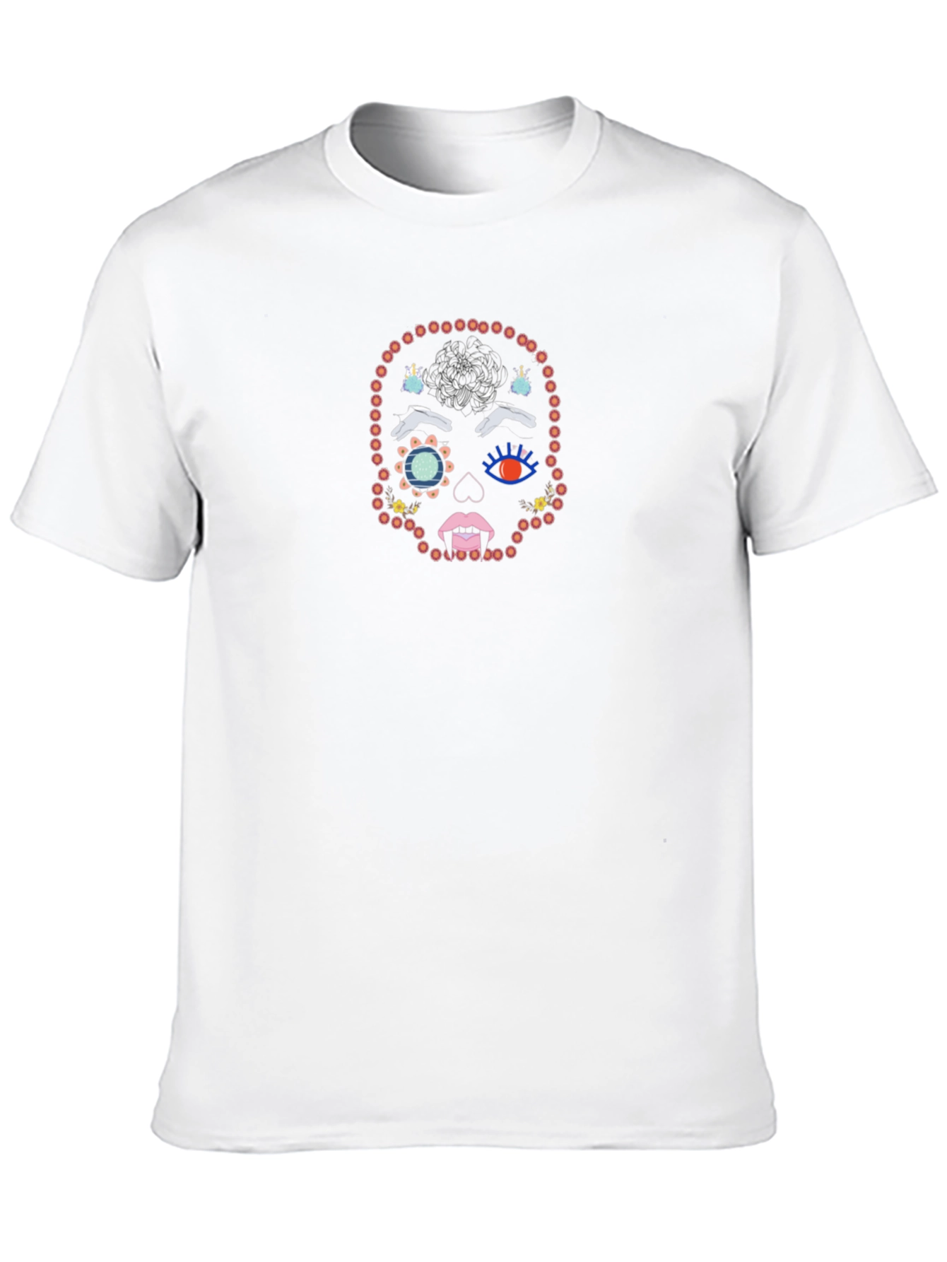 Sugar Skull Bead Graphic Black T-Shirt
