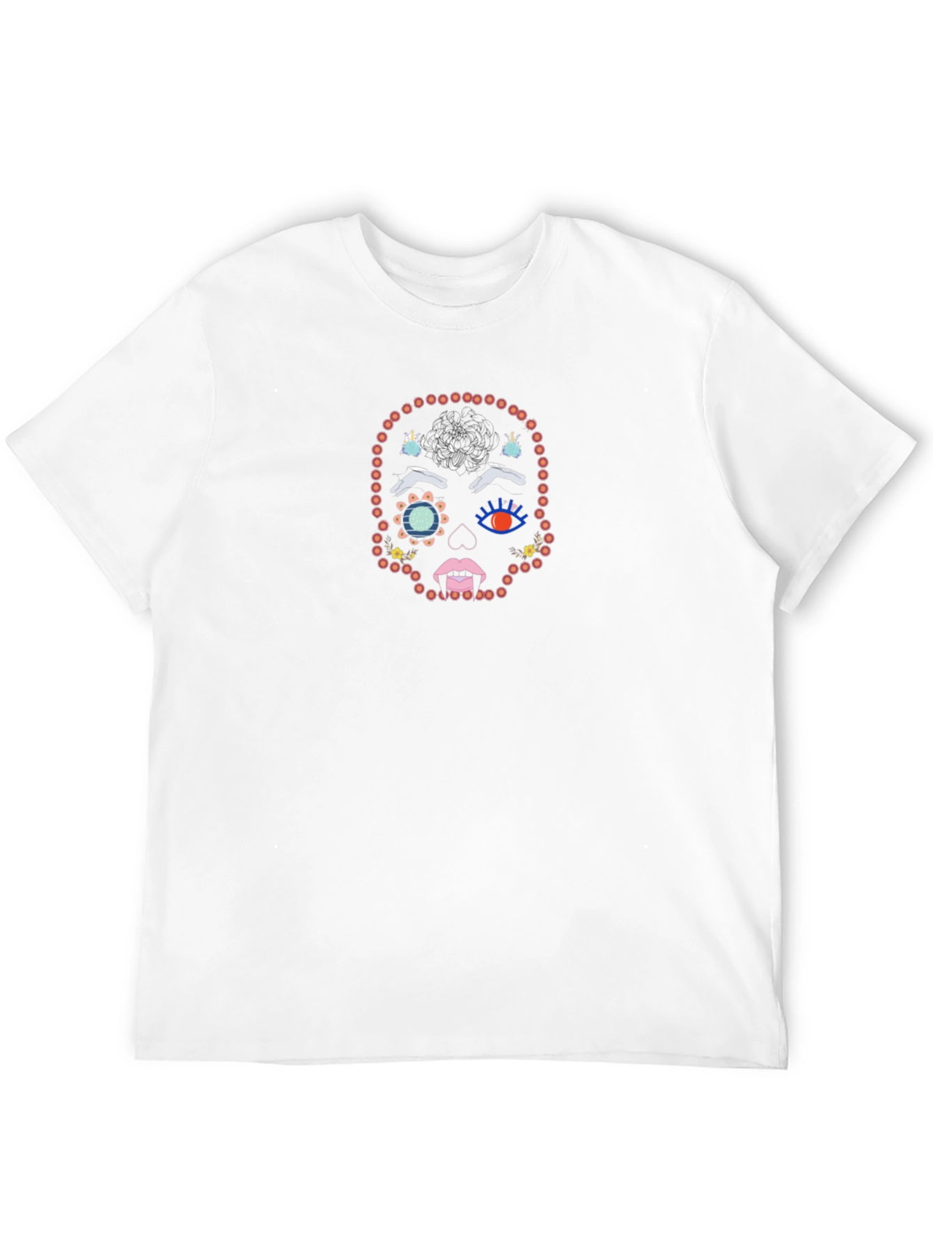 Sugar Skull Bead Graphic Black T-Shirt