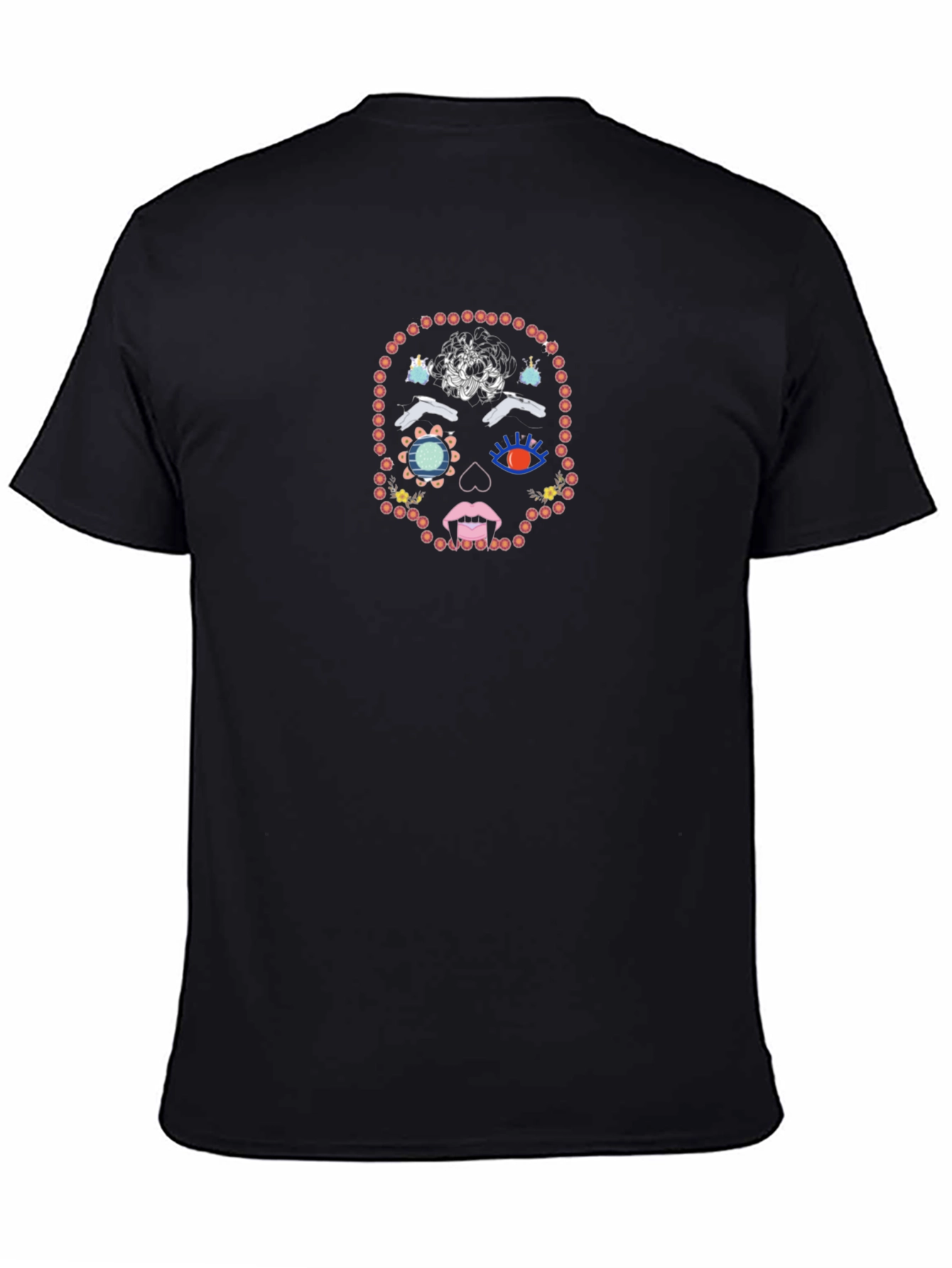 Sugar Skull Bead Graphic Black T-Shirt