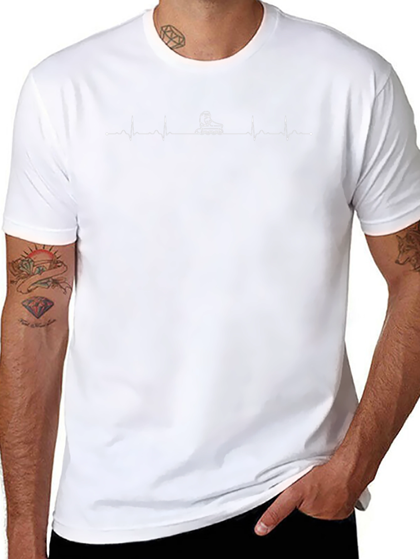 Skateboarding Heartbeat Graphic Tee - Black