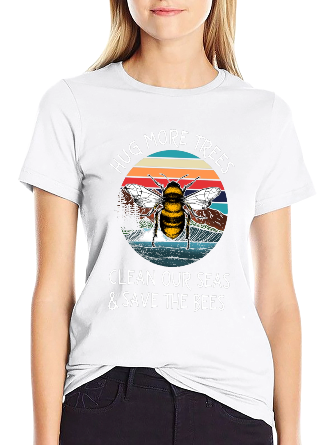 Hug Trees Save Bees Graphic Tee