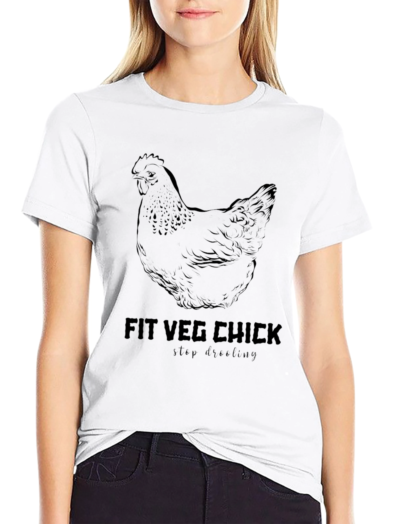 Fit Veg Chick T-Shirt - Unisex Black Tee