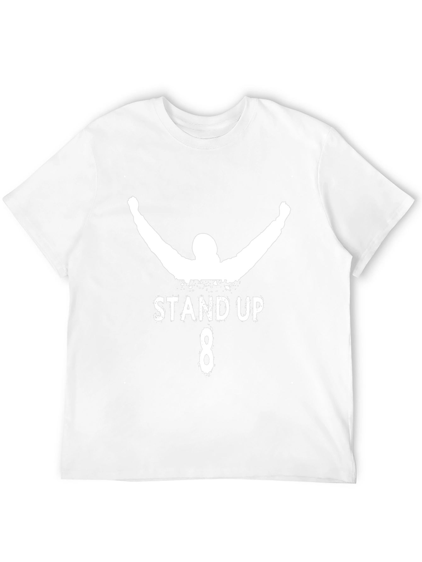 Stand Up 8 Graphic T-Shirt Black Cotton Tee