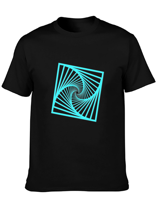 Abstract Optical Illusion Graphic Tee - Mens Black T-Shirt