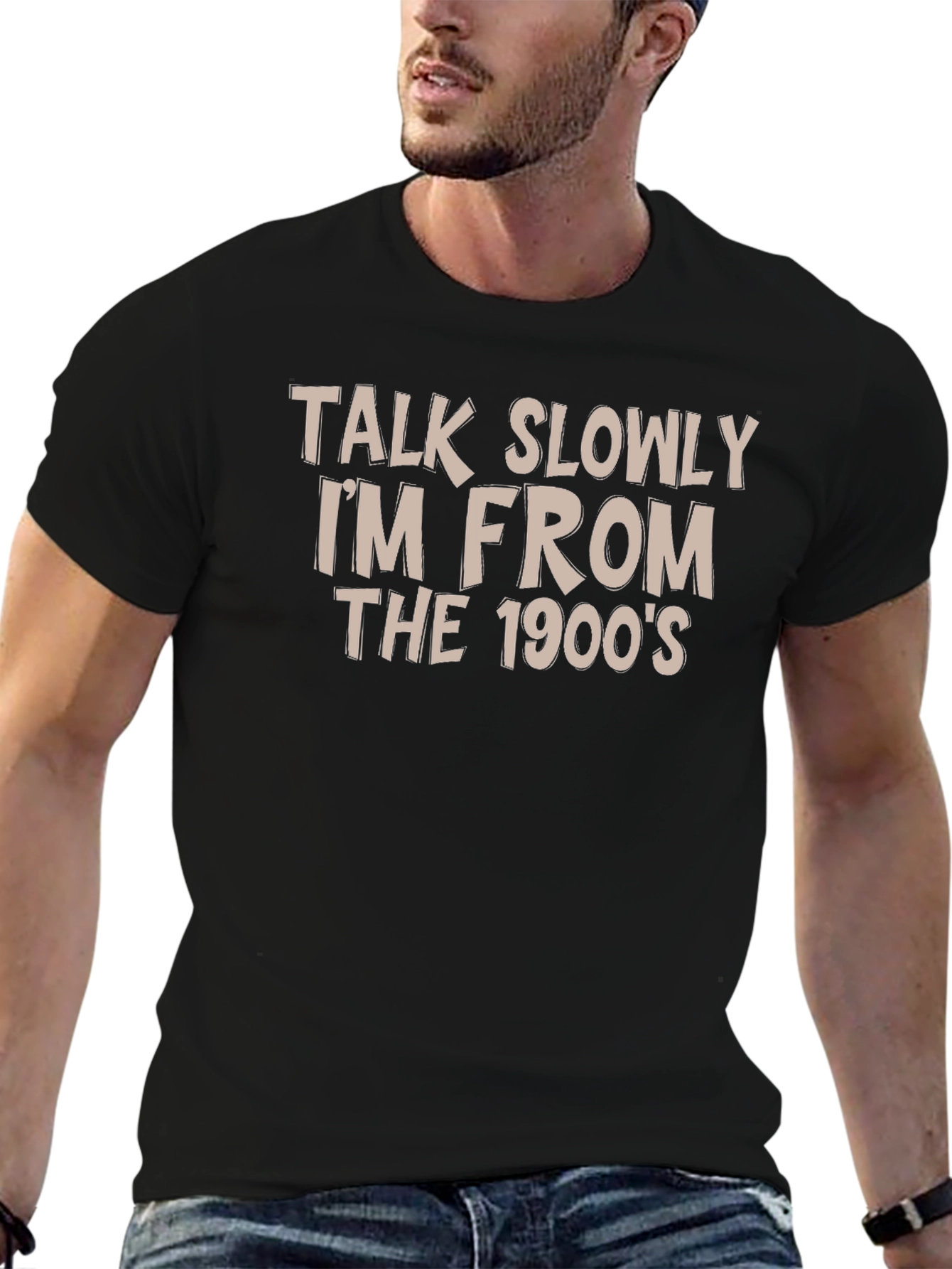 Funny Talk Slowly 1900s Black T-Shirt