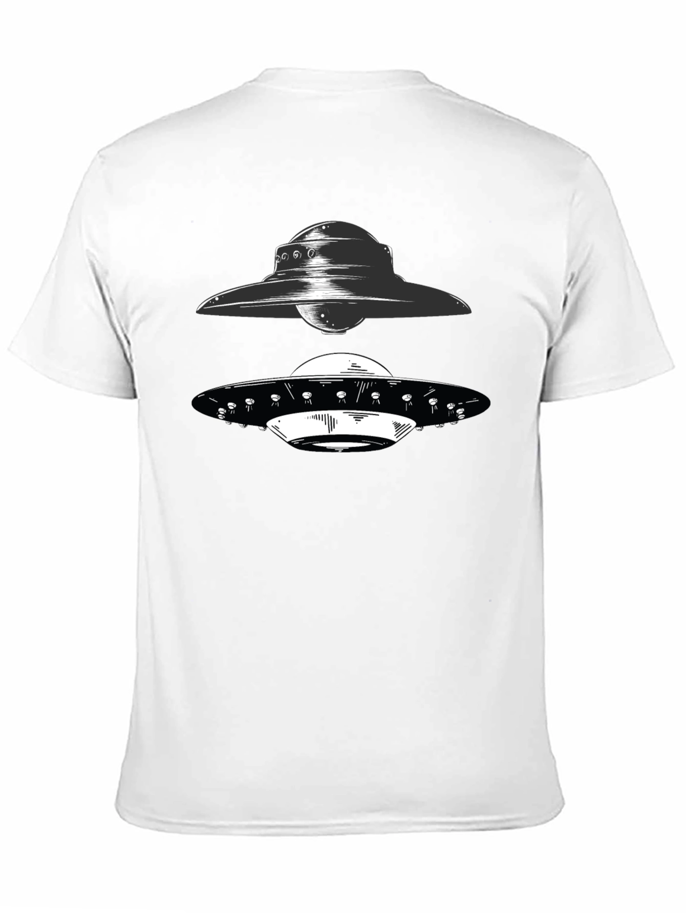 UFO Graphic T-Shirt - Black Alien Spacecraft Tee