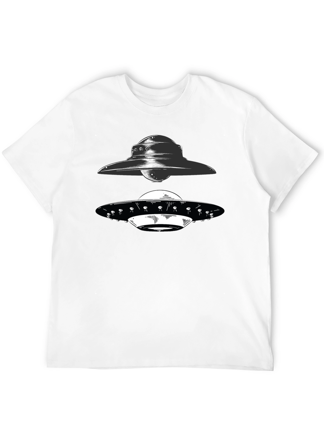 UFO Graphic T-Shirt - Black Alien Spacecraft Tee