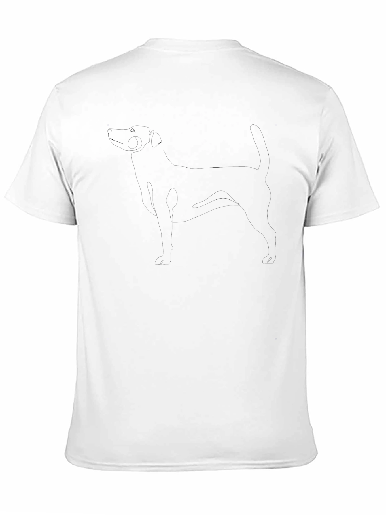 Mens Black T-Shirt with Dog Outline Design