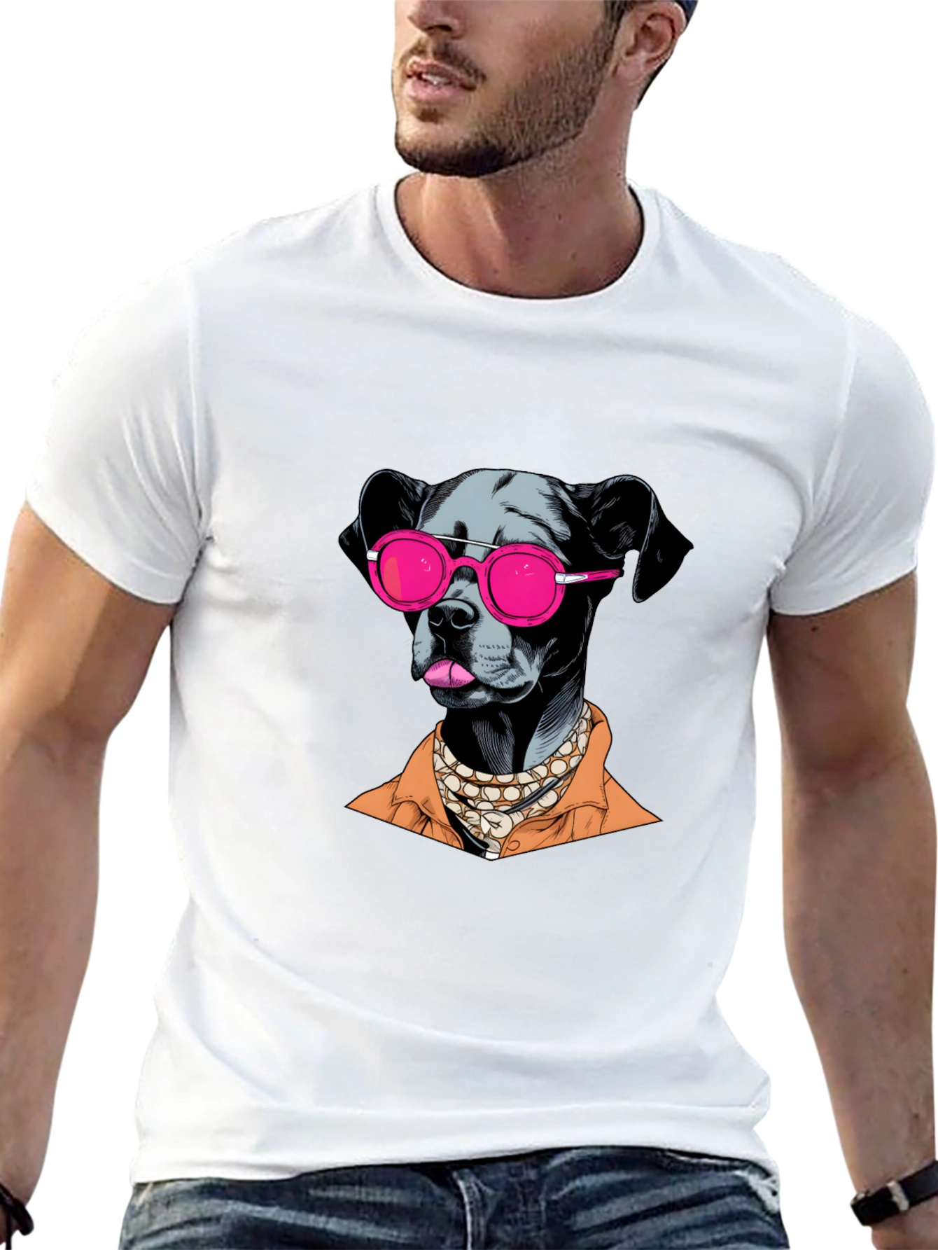Dog with Shades Graphic Tee - Cool & Unique!