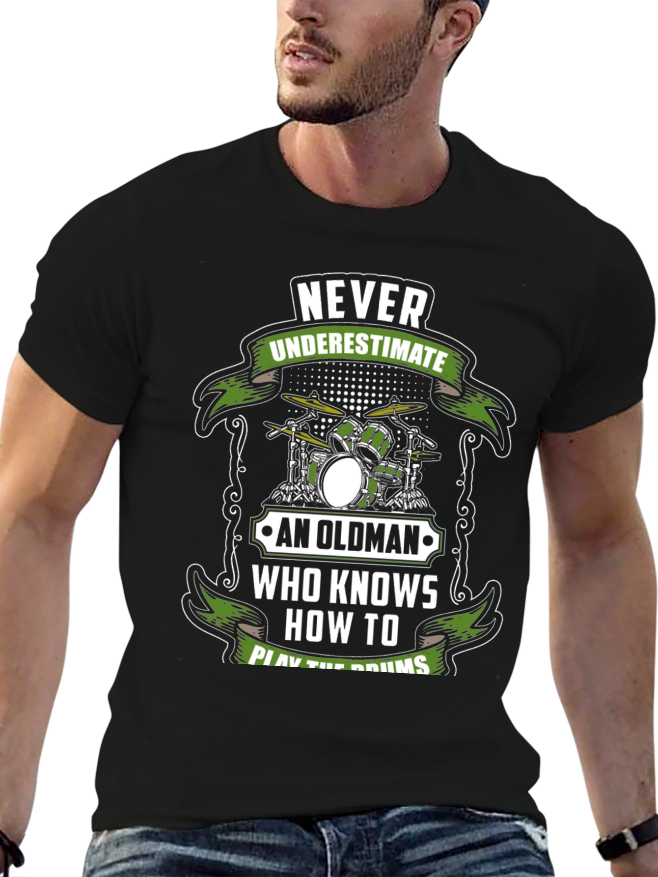 Never Underestimate Old Man Who Knows Drums T-Shirt