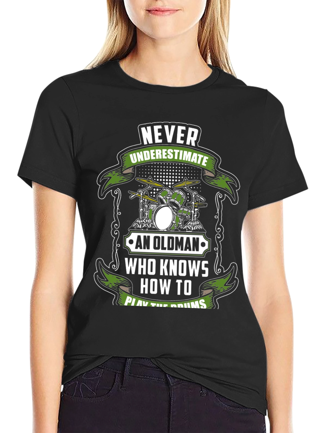 Never Underestimate Old Man Who Knows Drums T-Shirt
