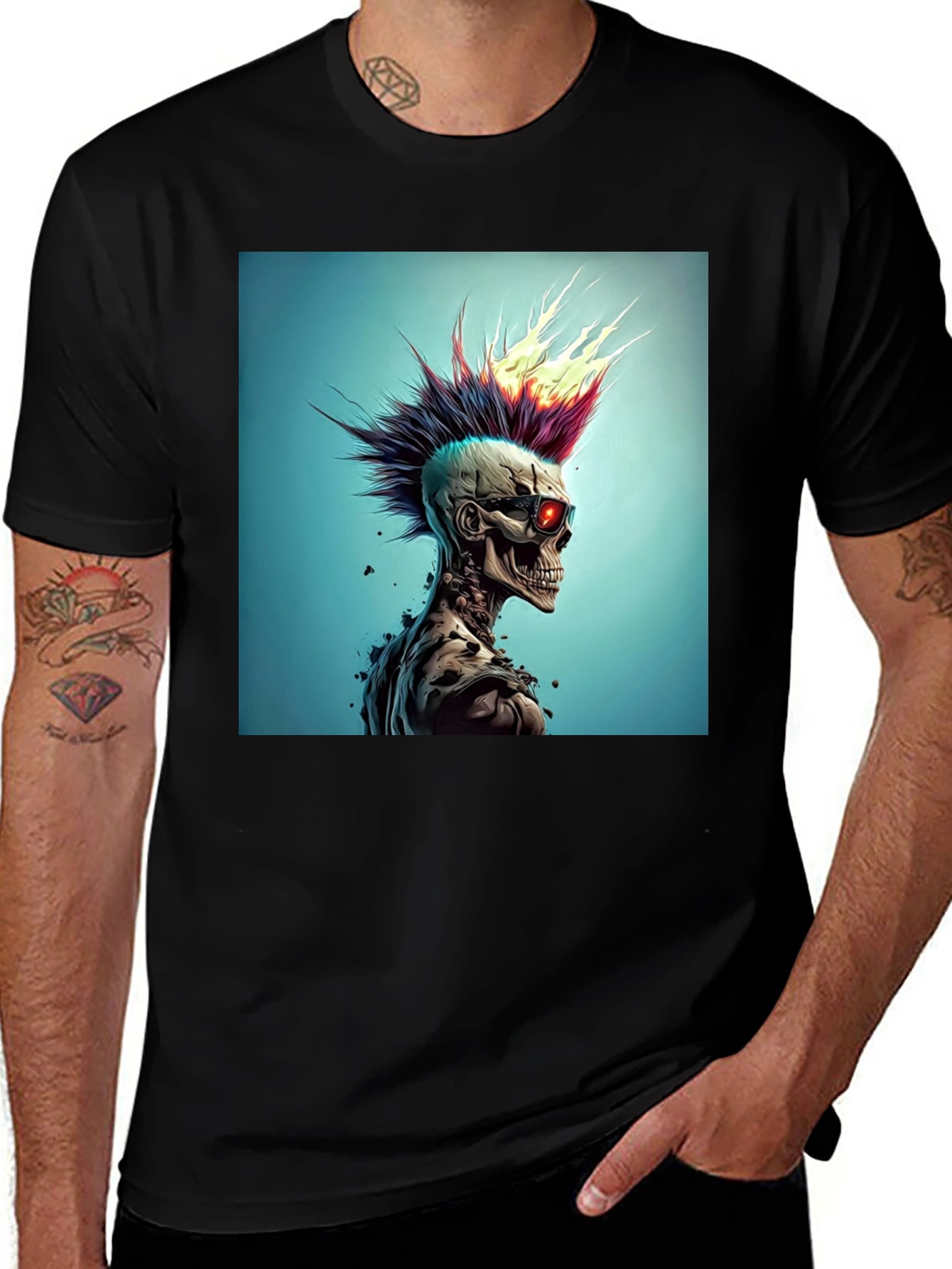 Edgy Skull Punk Graphic Tee