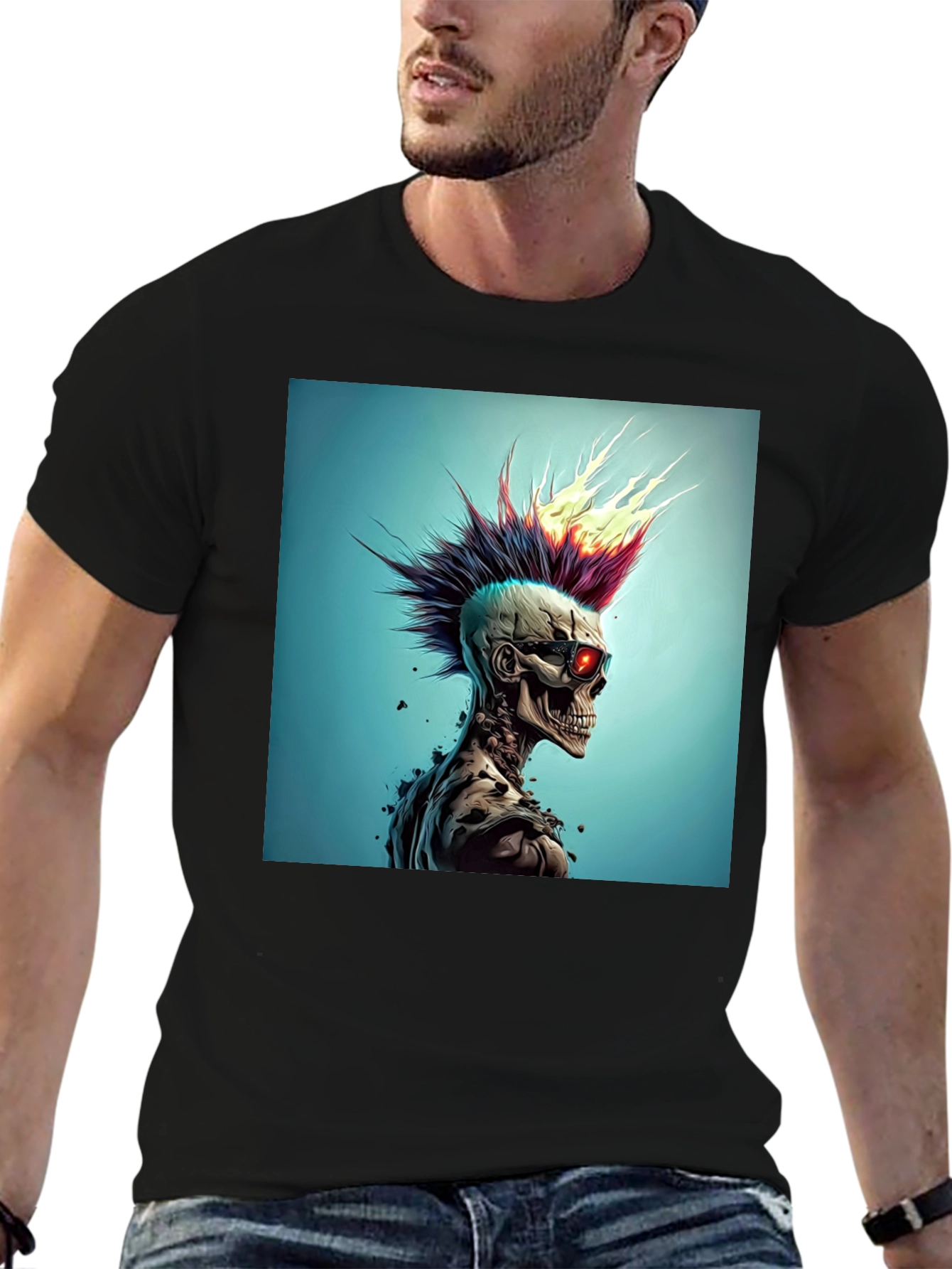 Edgy Skull Punk Graphic Tee