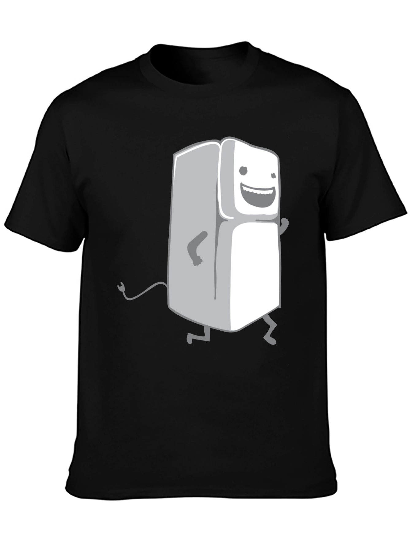 Funny Refrigerator Graphic T-Shirt - Black