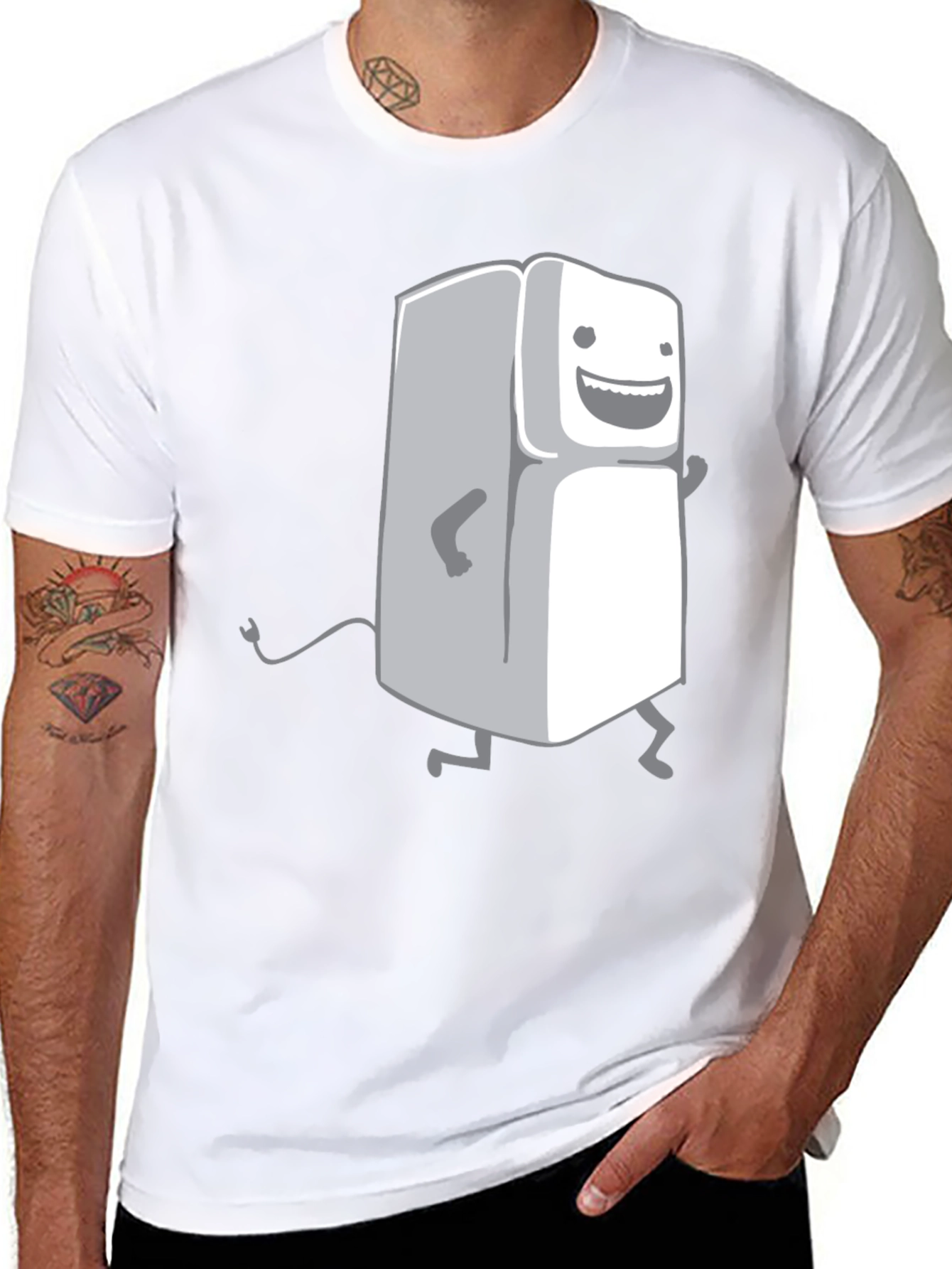 Funny Refrigerator Graphic T-Shirt - Black