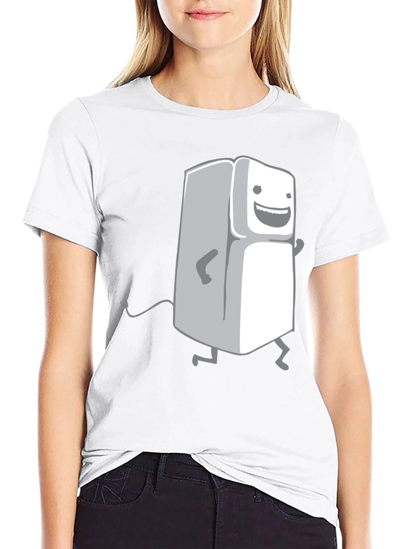 Funny Refrigerator Graphic T-Shirt - Black