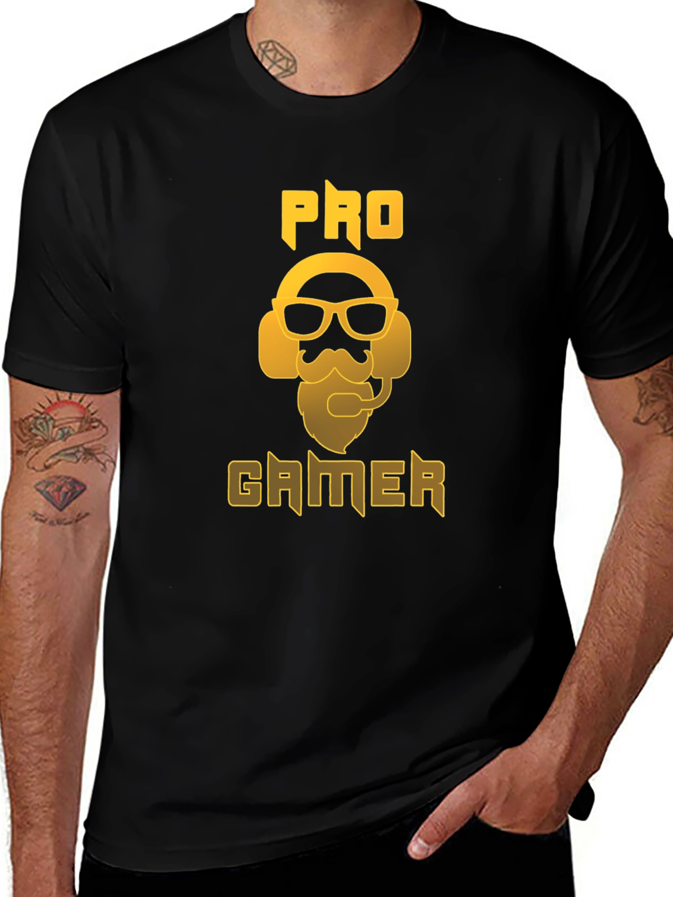 Pro Gamer Black T-Shirt with Gold Graphic