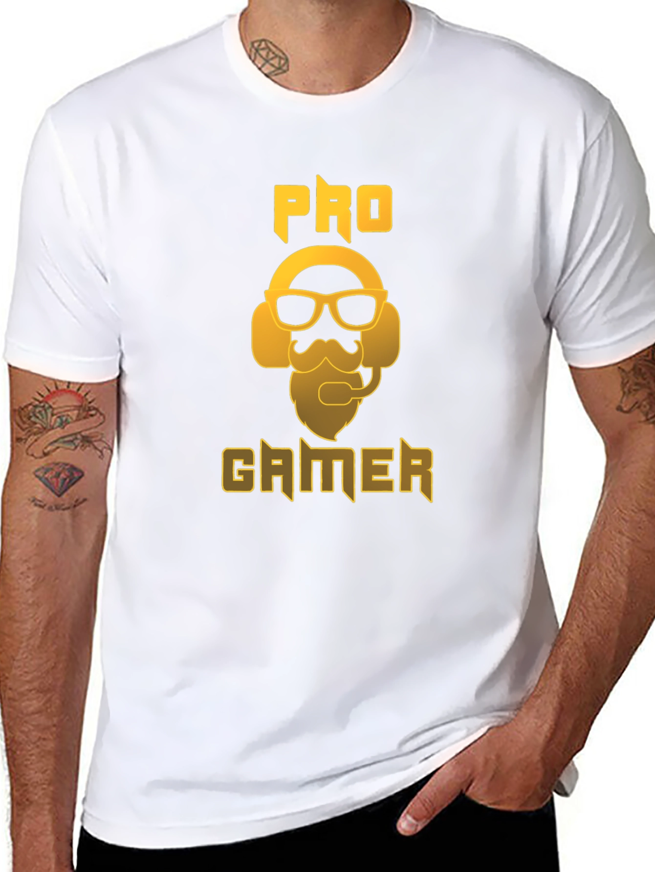 Pro Gamer Black T-Shirt with Gold Graphic