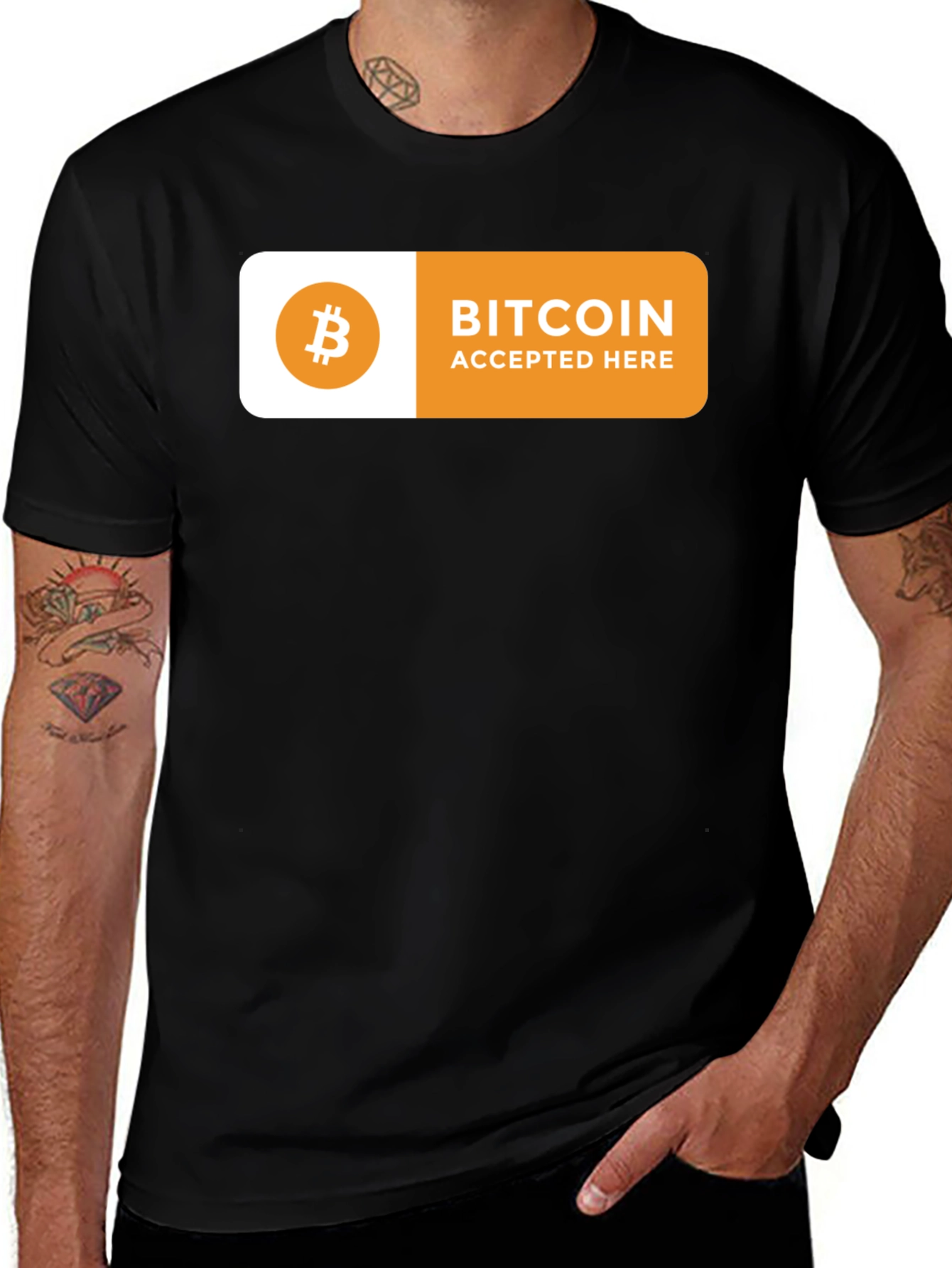 Bitcoin Accepted Here T-Shirt - Crypto Currency Tee