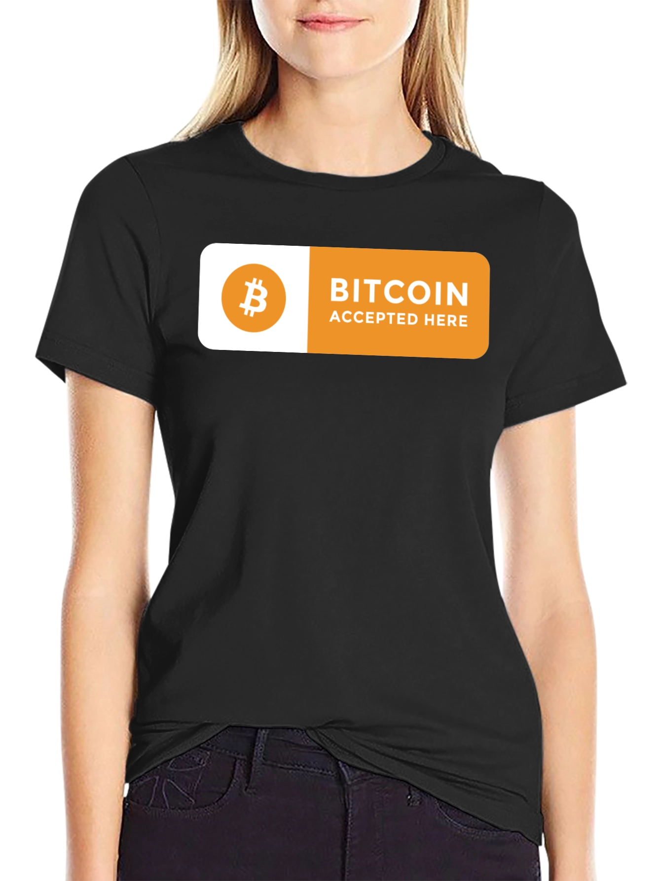 Bitcoin Accepted Here T-Shirt - Crypto Currency Tee