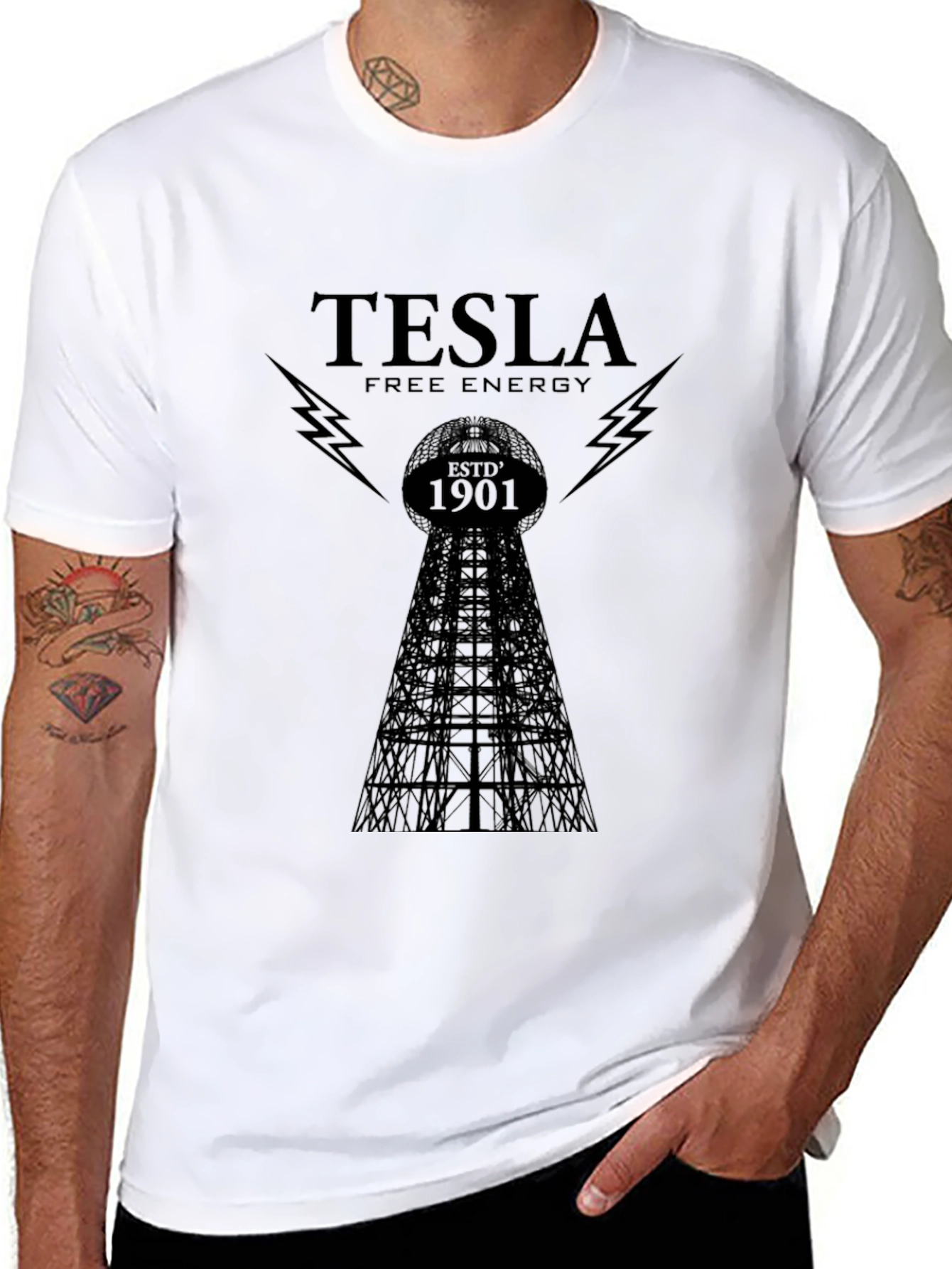 Tesla Free Energy T-Shirt - Black