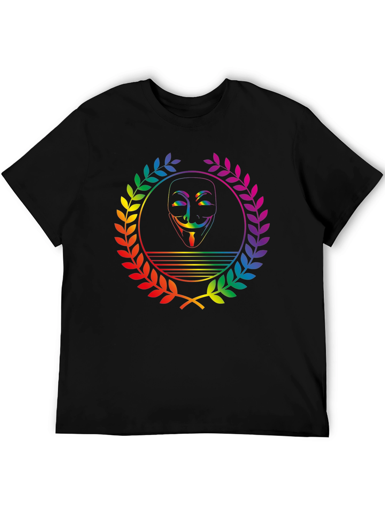 Rainbow Anonymous Mask Graphic Tee